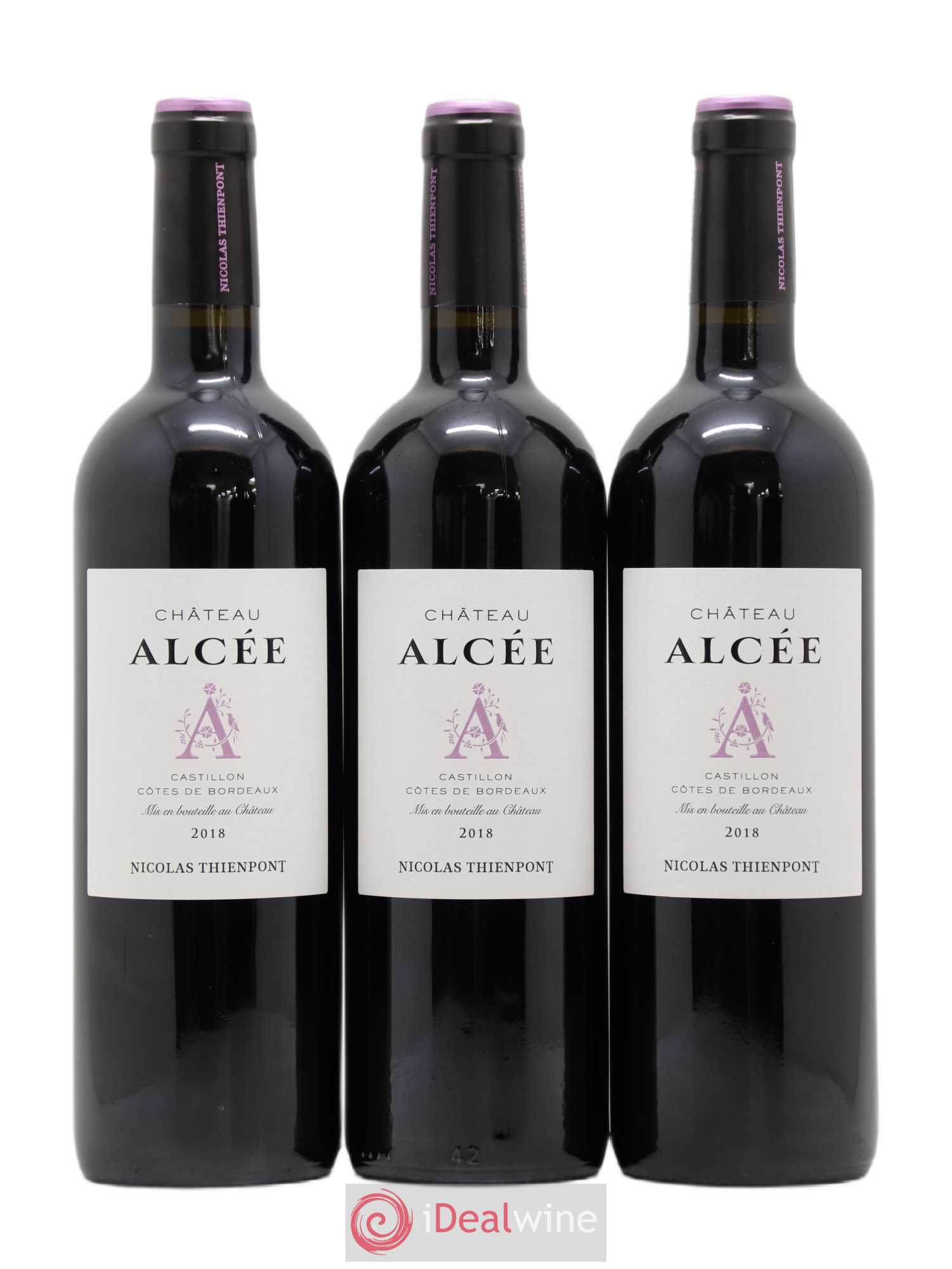 Castillon-Côtes-de-Bordeaux (Côtes-de-Castillon) Château Alcée (sans prix de réserve) 2018 - Posten von 3 Flaschen - 0