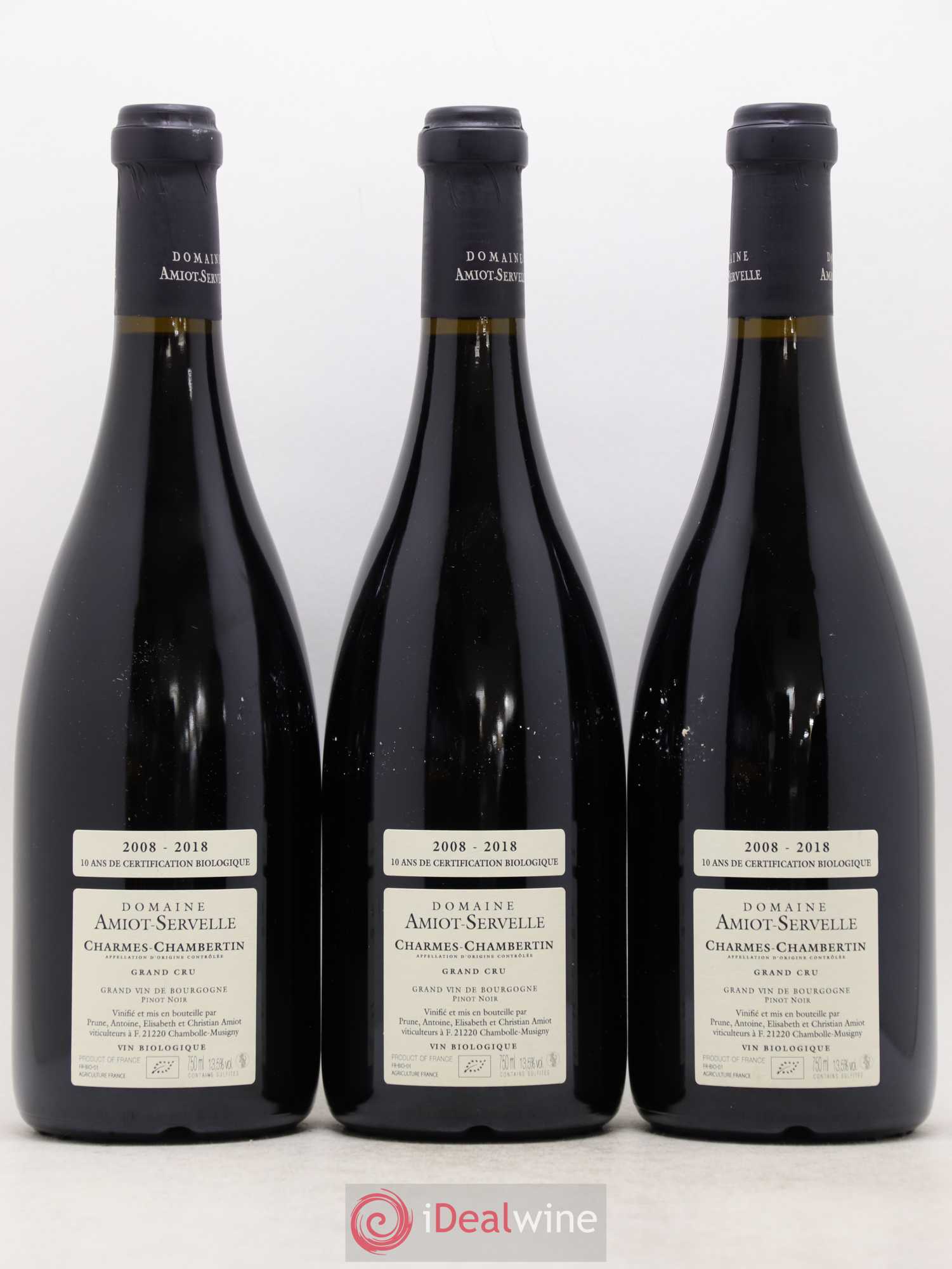 Charmes-Chambertin Grand Cru Amiot-Servelle (sans prix de réserve) 2018 - Lot de 3 bouteilles - 1