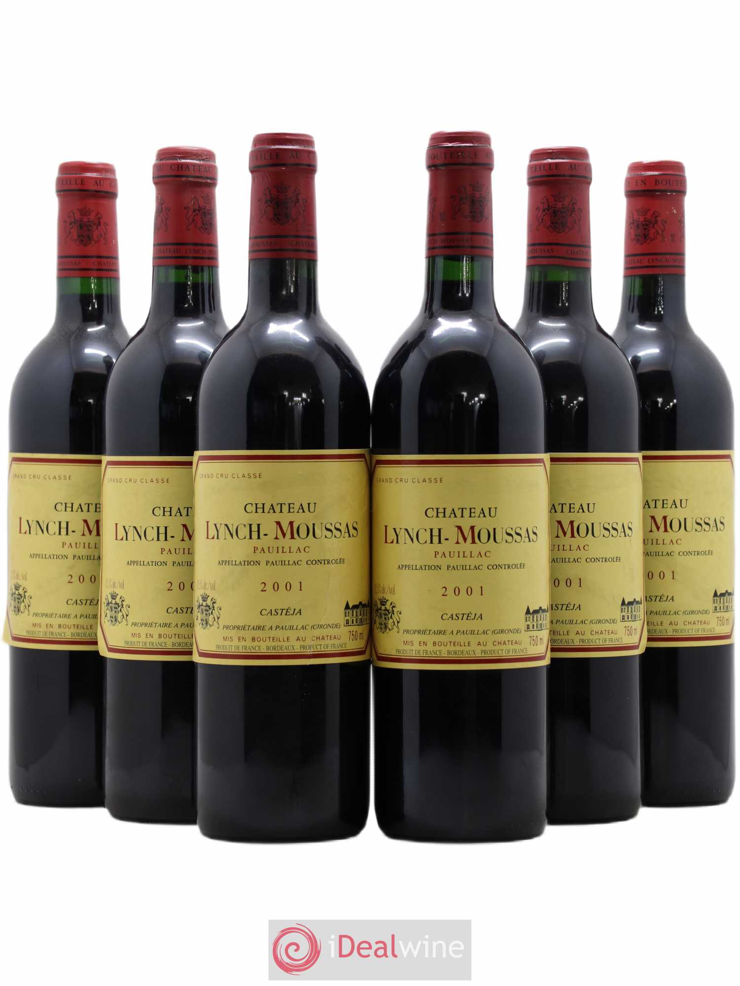 Château Lynch Moussas 5ème Grand Cru Classé 2001 - Lot de 6 bouteilles - 0
