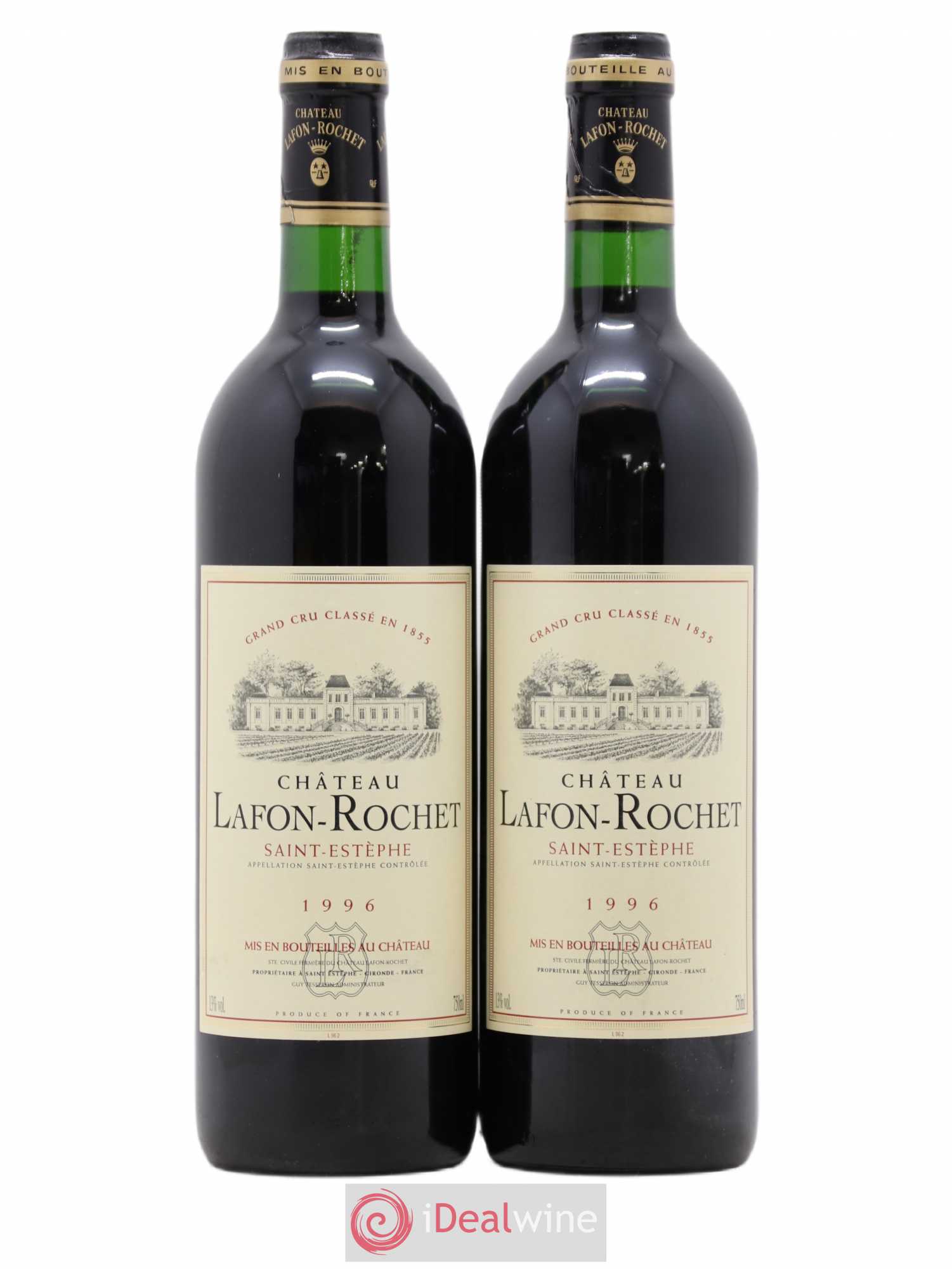 Château Lafon Rochet 4ème Grand Cru Classé 1996 - Lot de 2 bouteilles - 0