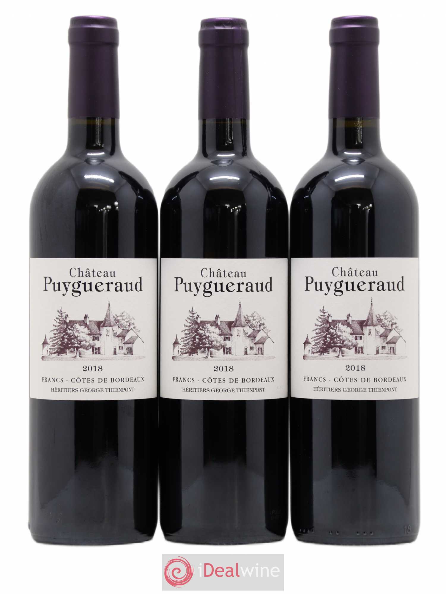 Château Puygueraud (sans prix de réserve) 2018 - Lot de 3 bouteilles - 0