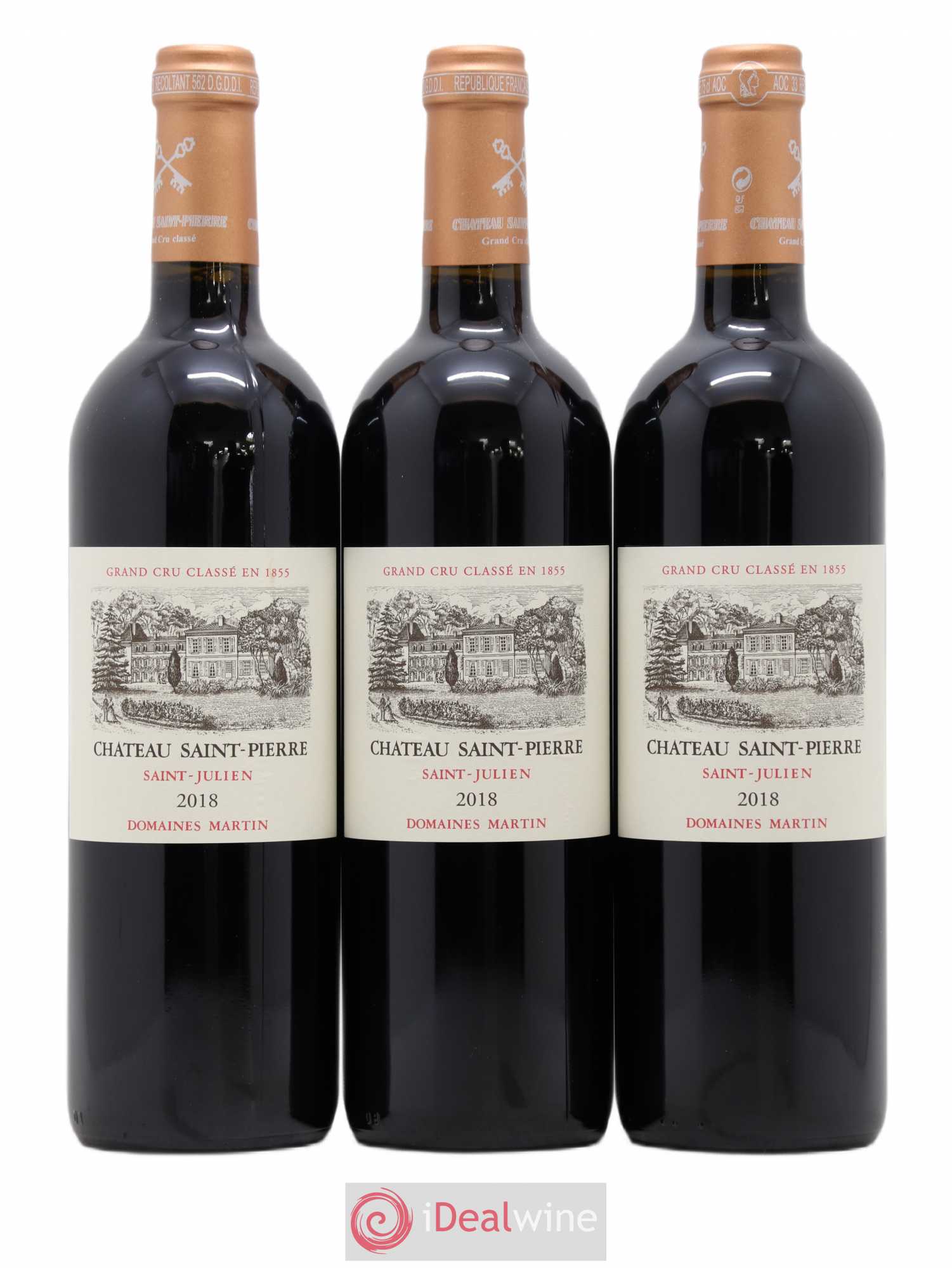 Château Saint-Pierre 4ème Grand Cru Classé 2018 - Lot de 3 bouteilles - 0