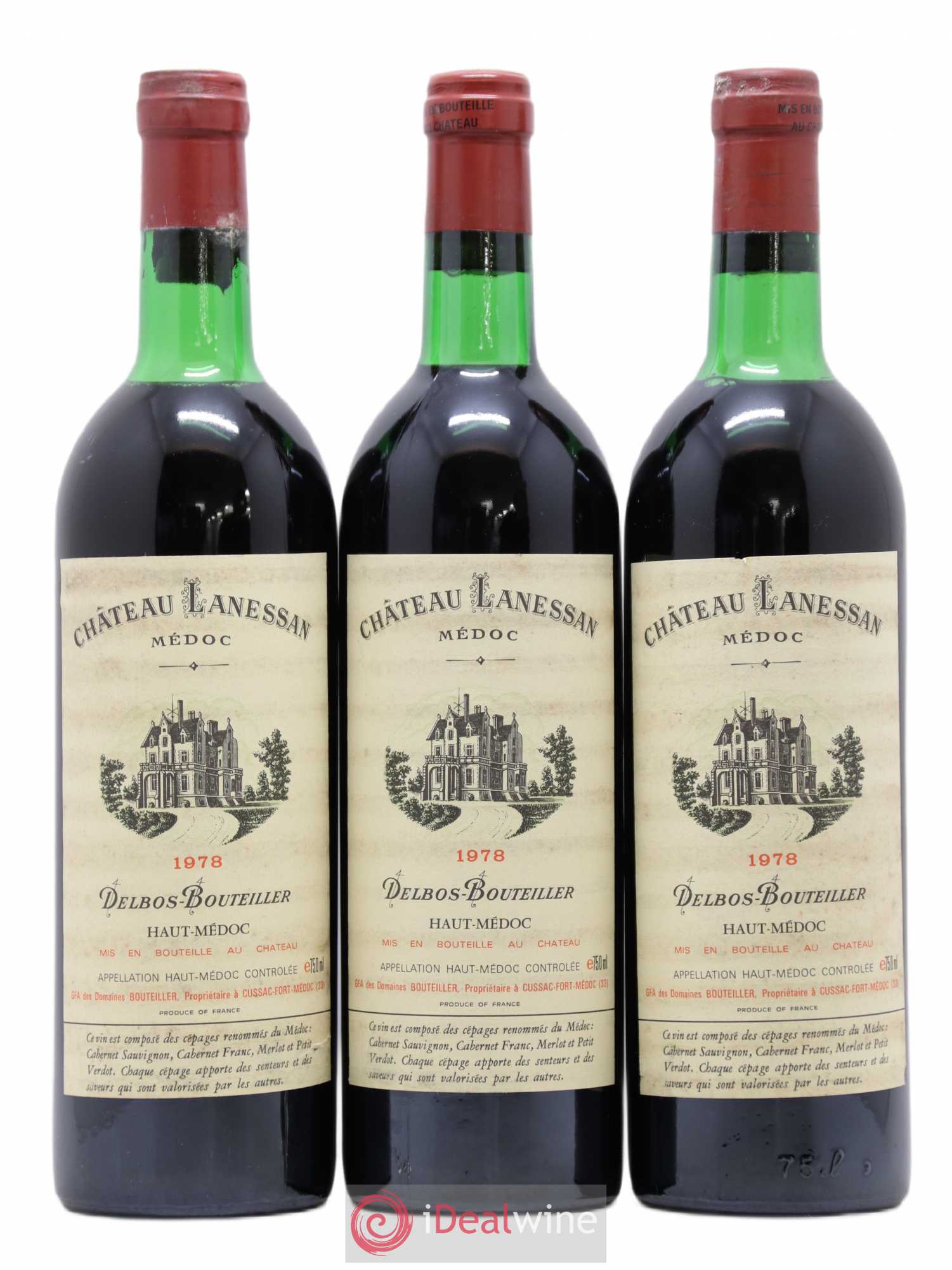 Château Lanessan Cru Bourgeois (sans prix de réserve) 1978 - Lot de 3 bouteilles - 0