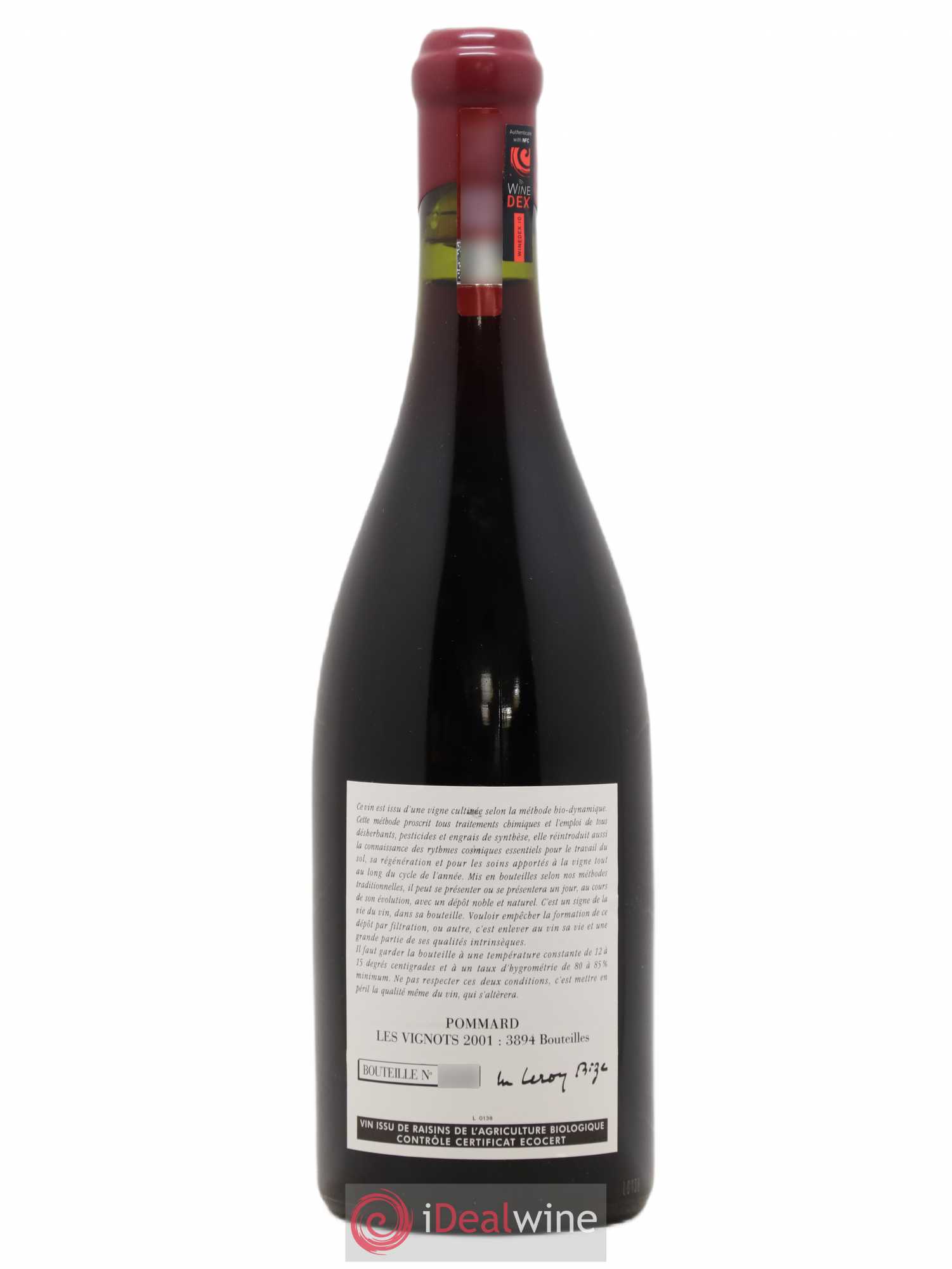 Pommard Les Vignots Leroy (Domaine) 2001 - Lot de 1 bouteille - 1