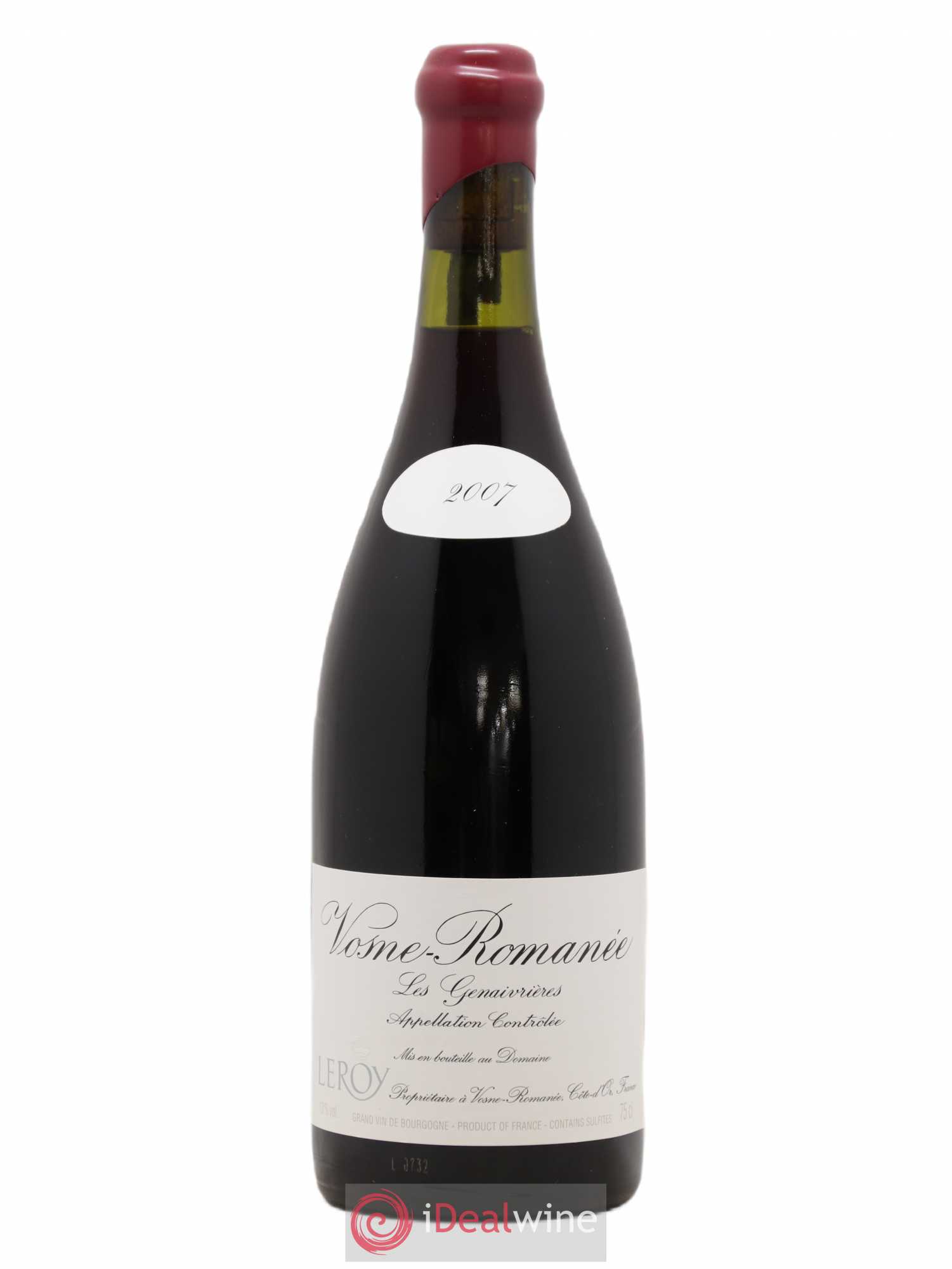 Vosne-Romanée Les Genaivrières Leroy (Domaine) 2007 - Lot de 1 bouteille - 0
