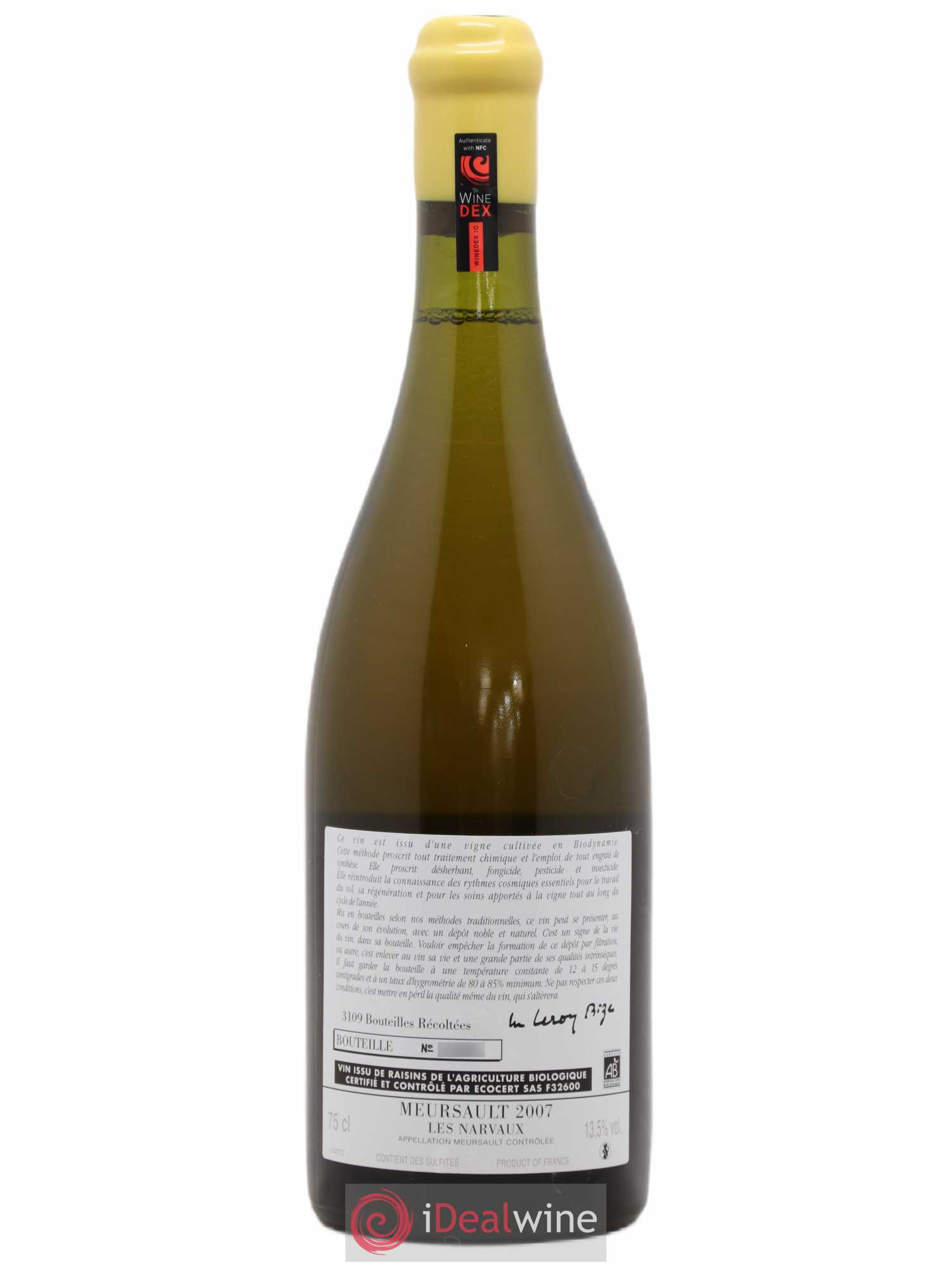 Meursault Les Narvaux d'Auvenay (Domaine) 2007 - Lot de 1 bouteille - 1