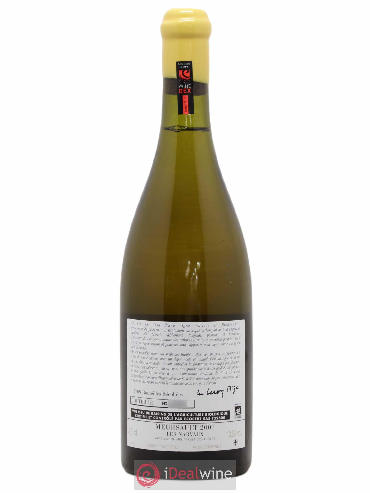 Meursault Les Narvaux d'Auvenay (Domaine) 2007 - Lot de 1 bouteille - 1