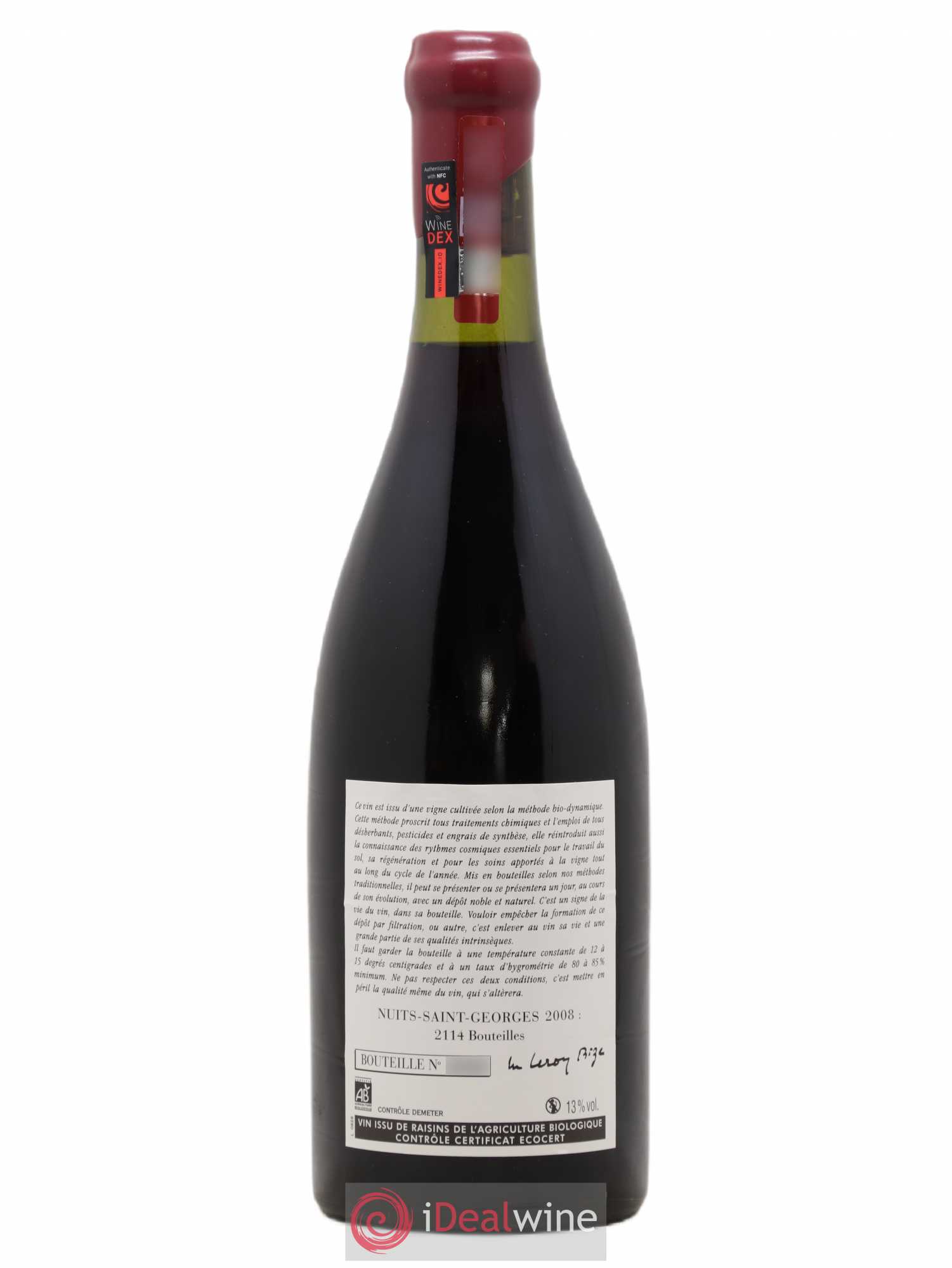 Nuits-Saint-Georges Leroy (Domaine) 2008 - Lot de 1 bouteille - 1