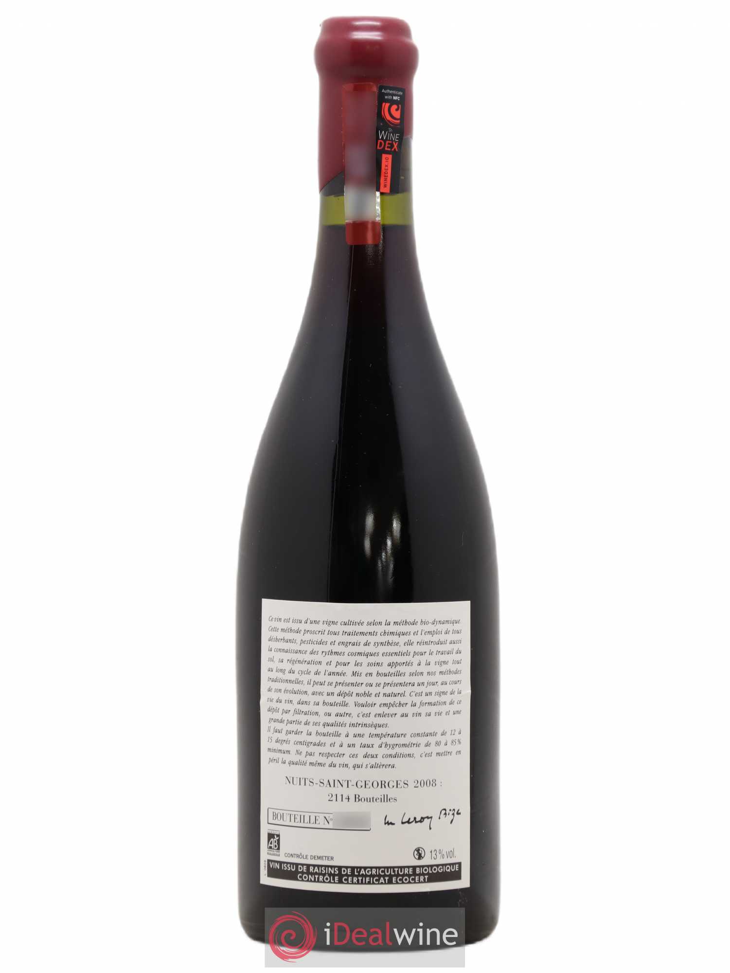 Nuits-Saint-Georges Leroy (Domaine) 2008 - Lot de 1 bouteille - 1