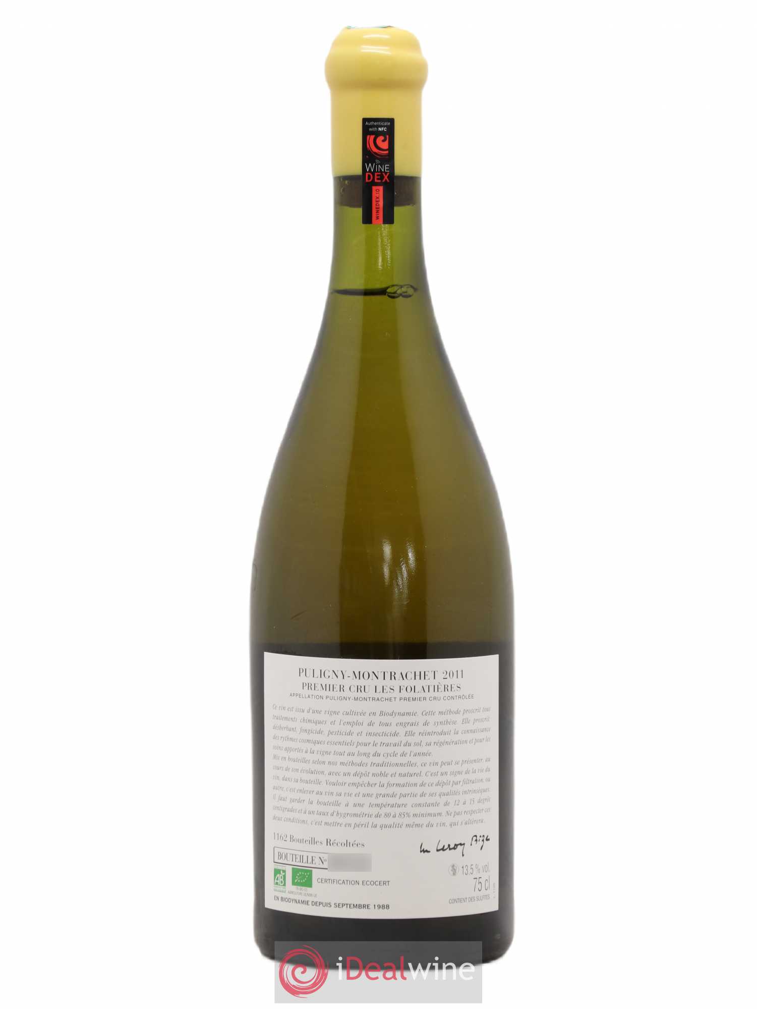 Puligny-Montrachet 1er Cru Les Folatières d'Auvenay (Domaine) 2011 - Lot de 1 bouteille - 1