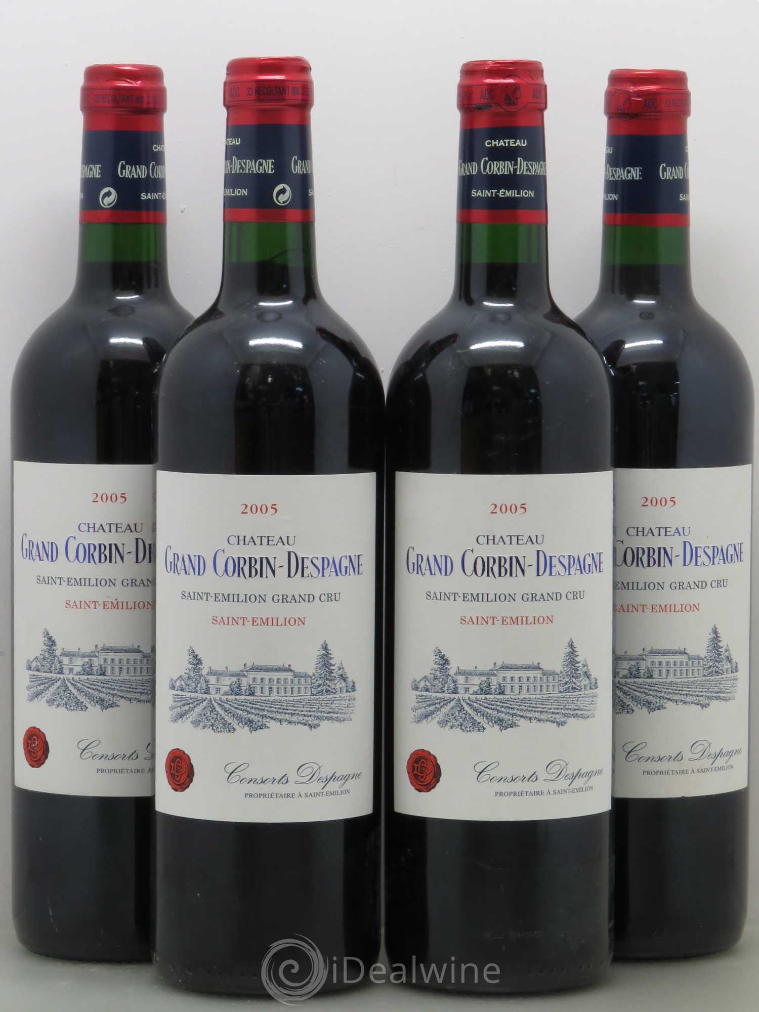 Château Grand Corbin Despagne Grand Cru Classé 2005 - Lot de 4 bouteilles - 0