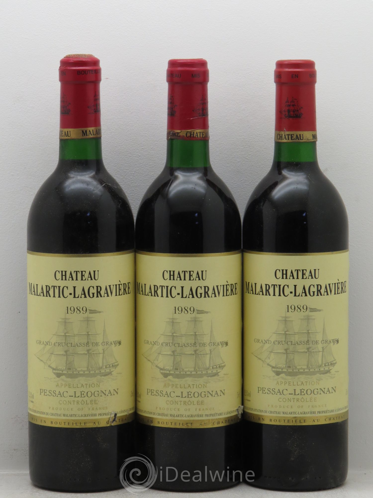 Château Malartic-Lagravière Cru Classé de Graves 1989 - Lot de 3 bouteilles - 0