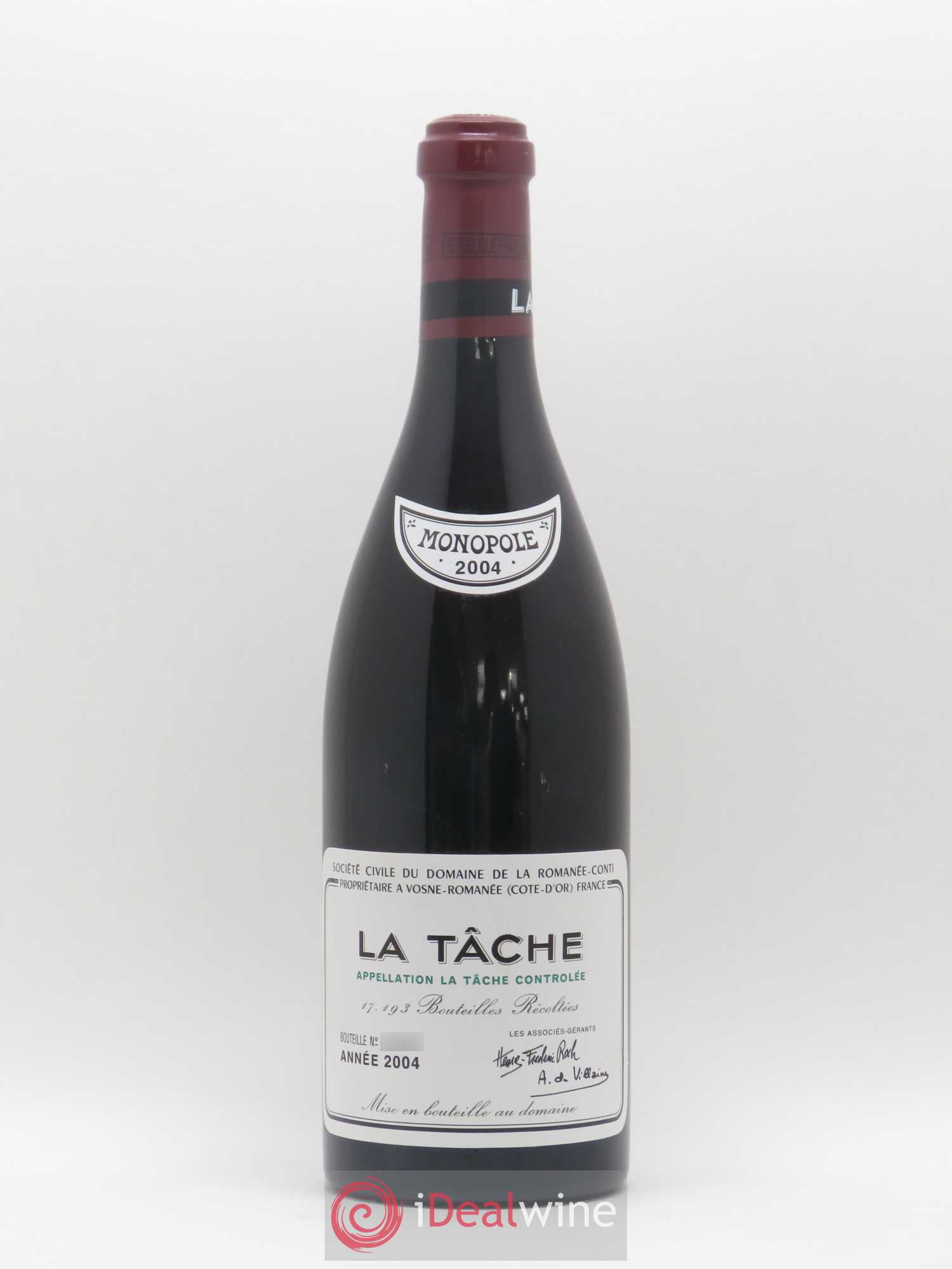 La Tâche Grand Cru Domaine de la Romanée-Conti 2004 - Lot de 1 bouteille - 0
