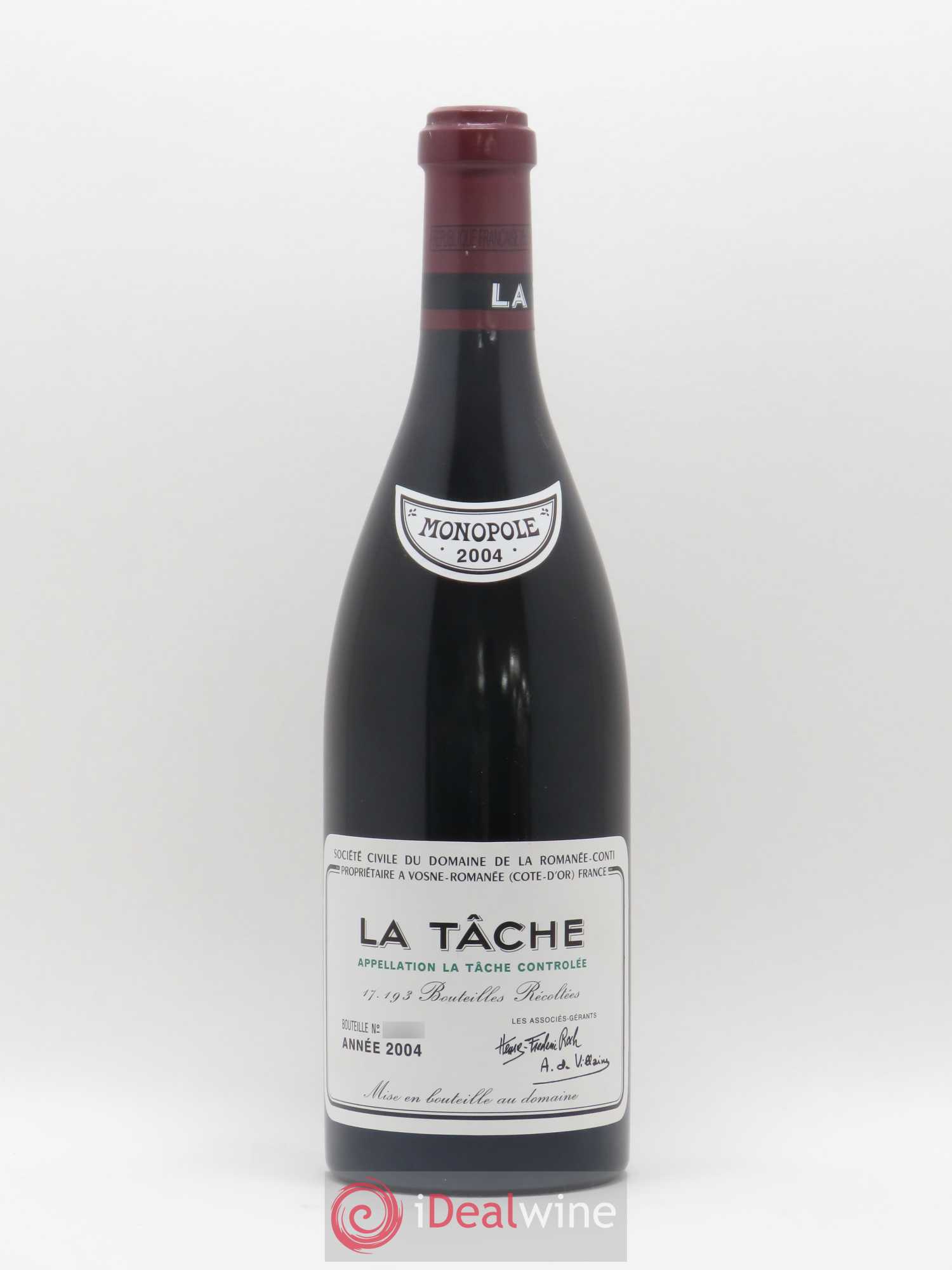La Tâche Grand Cru Domaine de la Romanée-Conti 2004 - Lot de 1 bouteille - 0