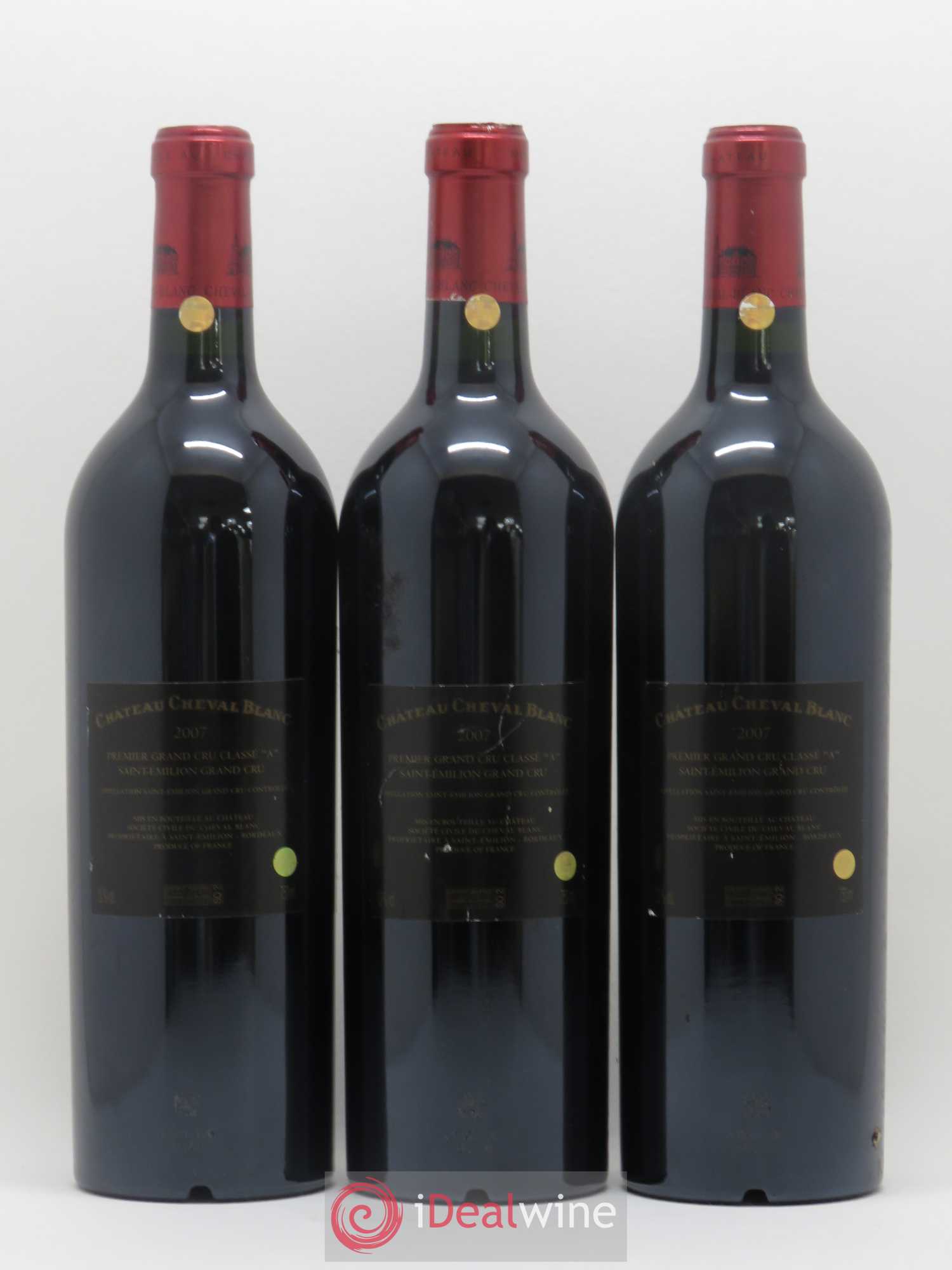 Château Cheval Blanc 1er Grand Cru Classé A 2007 - Lot de 3 bouteilles - 1