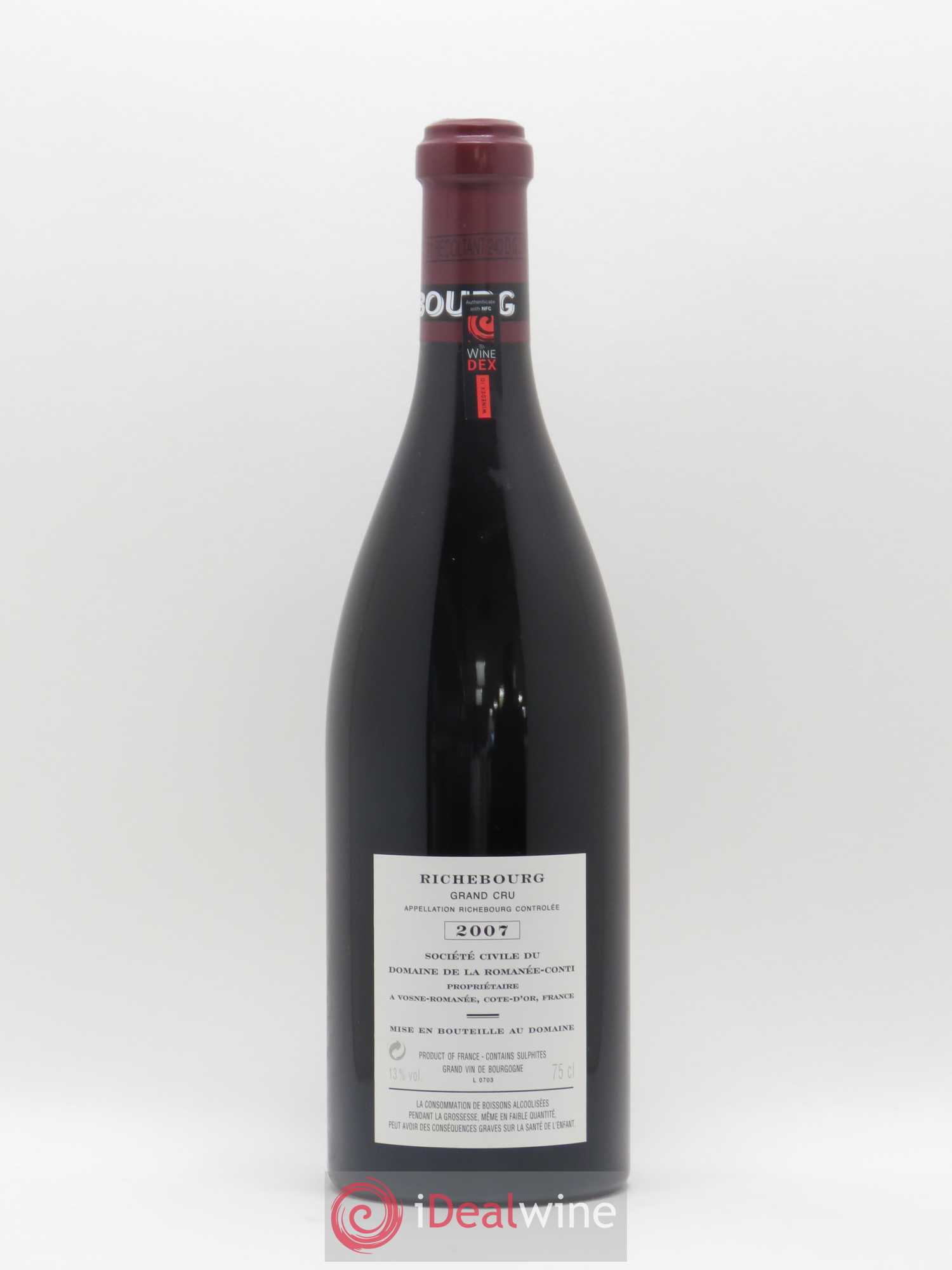 Richebourg Grand Cru Domaine de la Romanée-Conti 2007 - Lot de 1 bouteille - 1