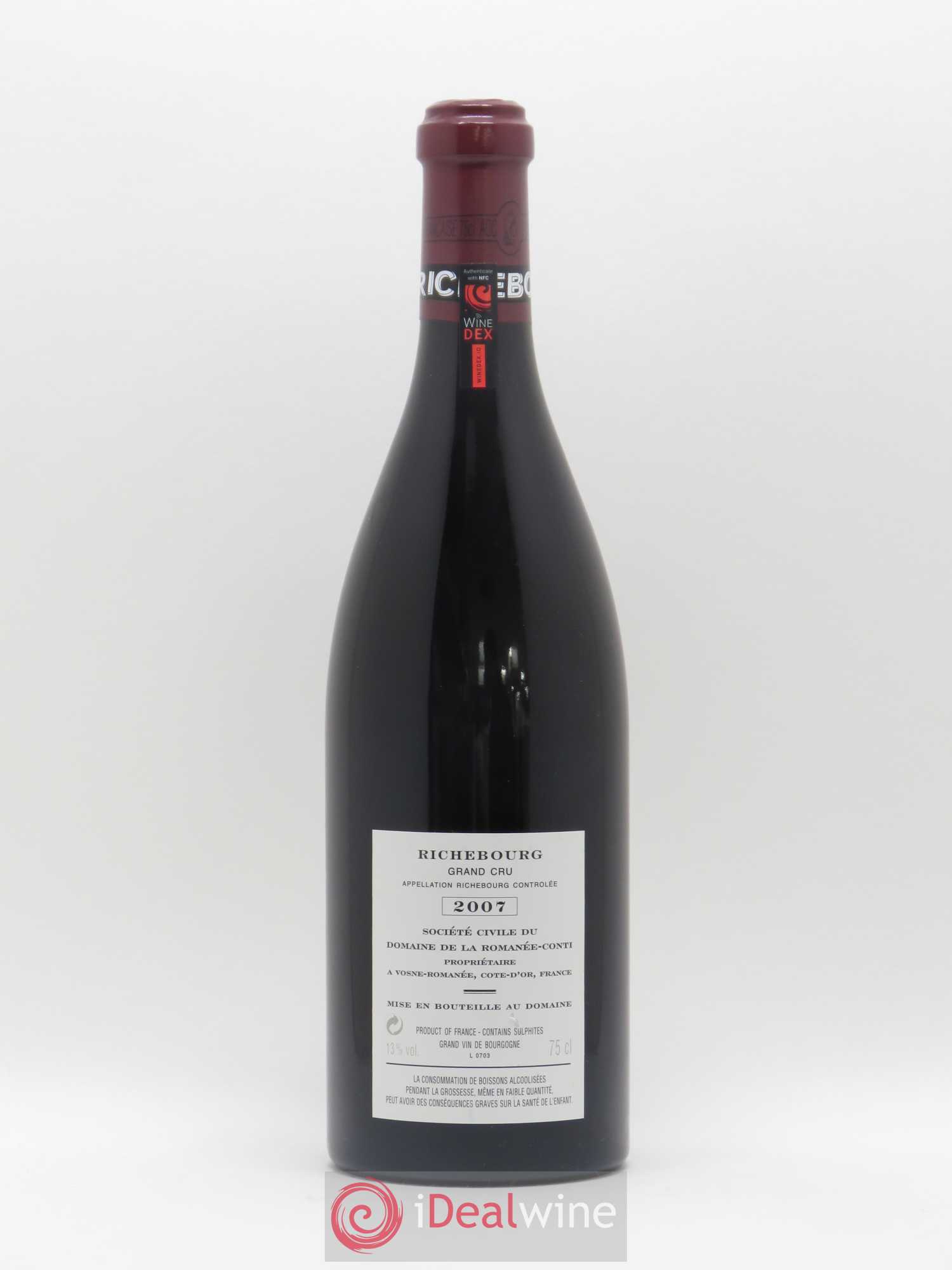 Richebourg Grand Cru Domaine de la Romanée-Conti 2007 - Lot de 1 bouteille - 1