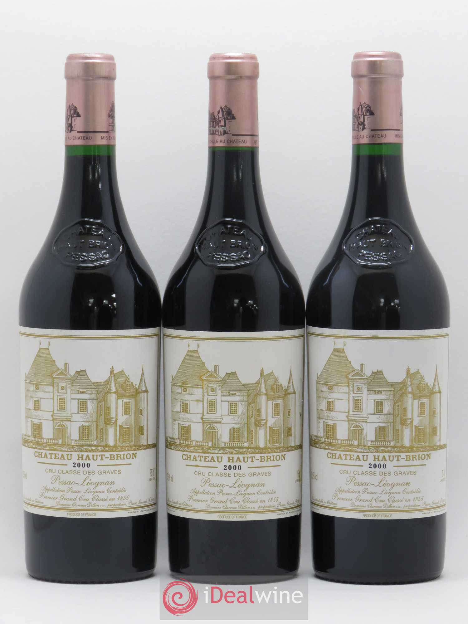Château Haut Brion 1er Grand Cru Classé 2000 - Lot de 3 bouteilles - 0