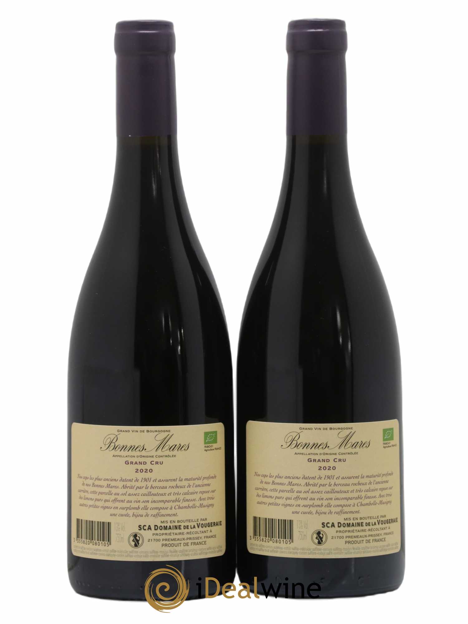 Bonnes-Mares Grand Cru La Vougeraie 2020 - Lot of 2 bottles - 1