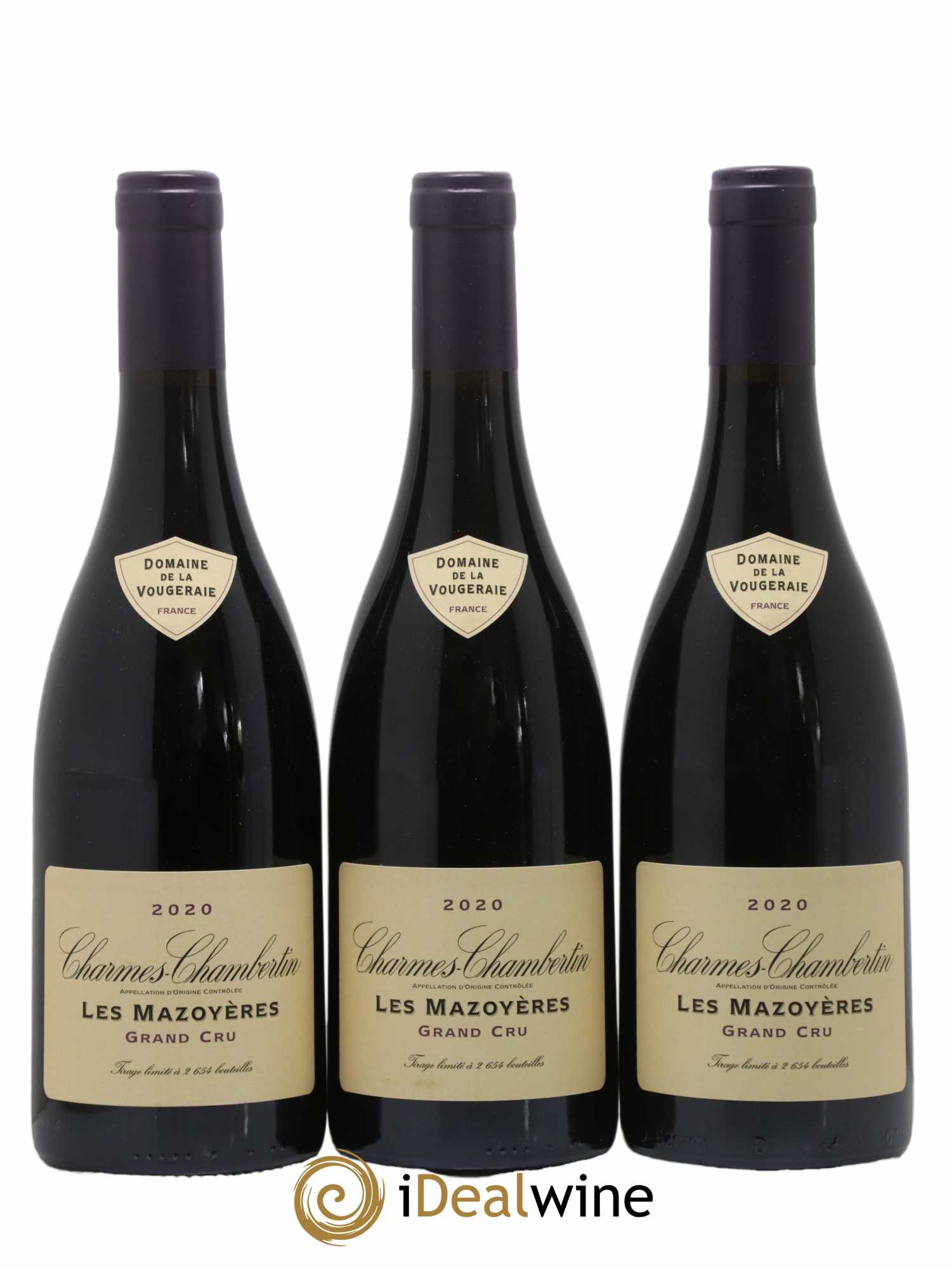Charmes-Chambertin Grand Cru Les Mazoyères La Vougeraie 2020 - Lot de 3 bouteilles - 0
