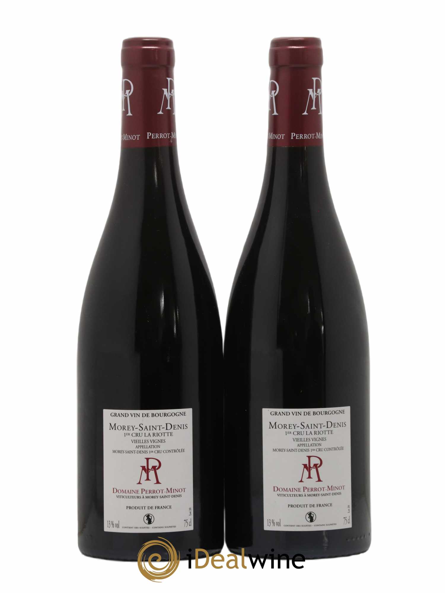 Morey-Saint-Denis 1er Cru La Riotte Vieilles Vignes Perrot-Minot 2019 - Lot de 2 bouteilles - 1