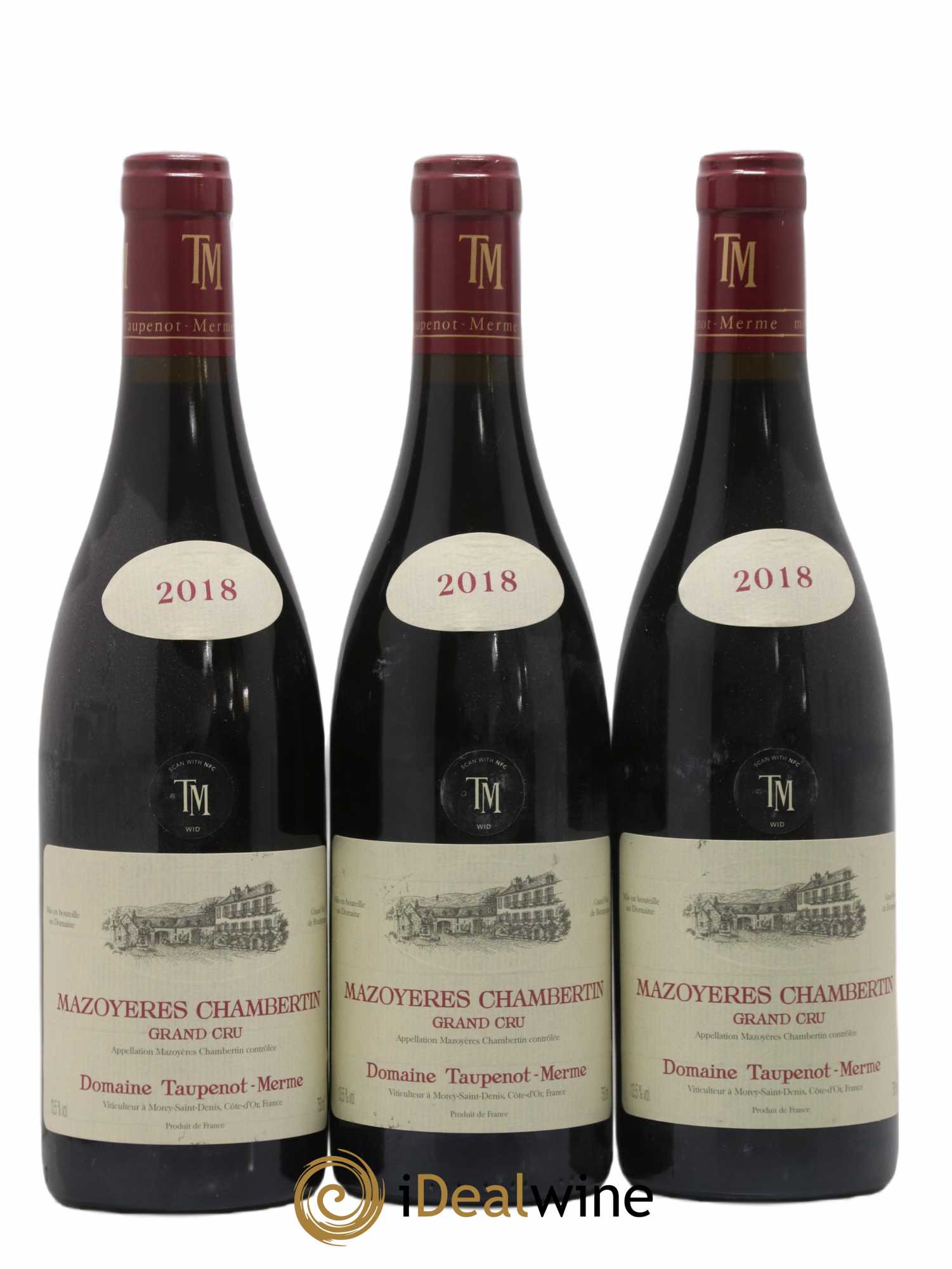 Mazoyères-Chambertin Grand Cru Domaine Taupenot-Merne 2018 - Lot de 3 bouteilles - 0