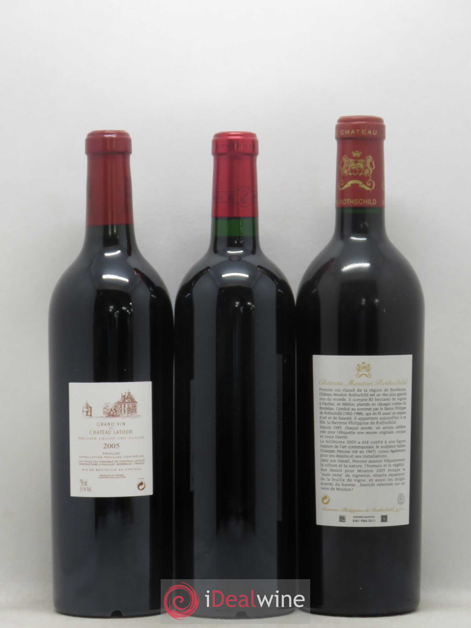 Caisse Primeurs Petrus - Mouton Rothschild - Lafite Rothschild - Cheval Blanc - Latour - Margaux 2005 - Lot de 6 bouteilles - 4