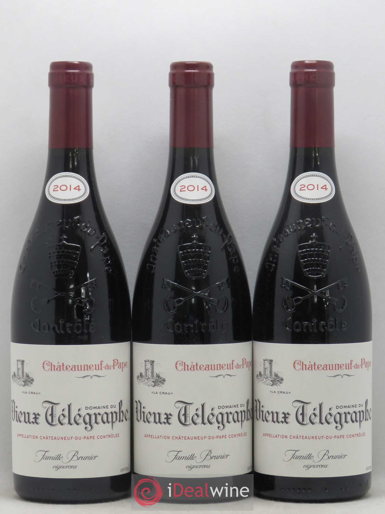 Châteauneuf-du-Pape Vieux Télégraphe (Domaine du) Vignobles Brunier 2014 - Lot de 3 bouteilles - 0
