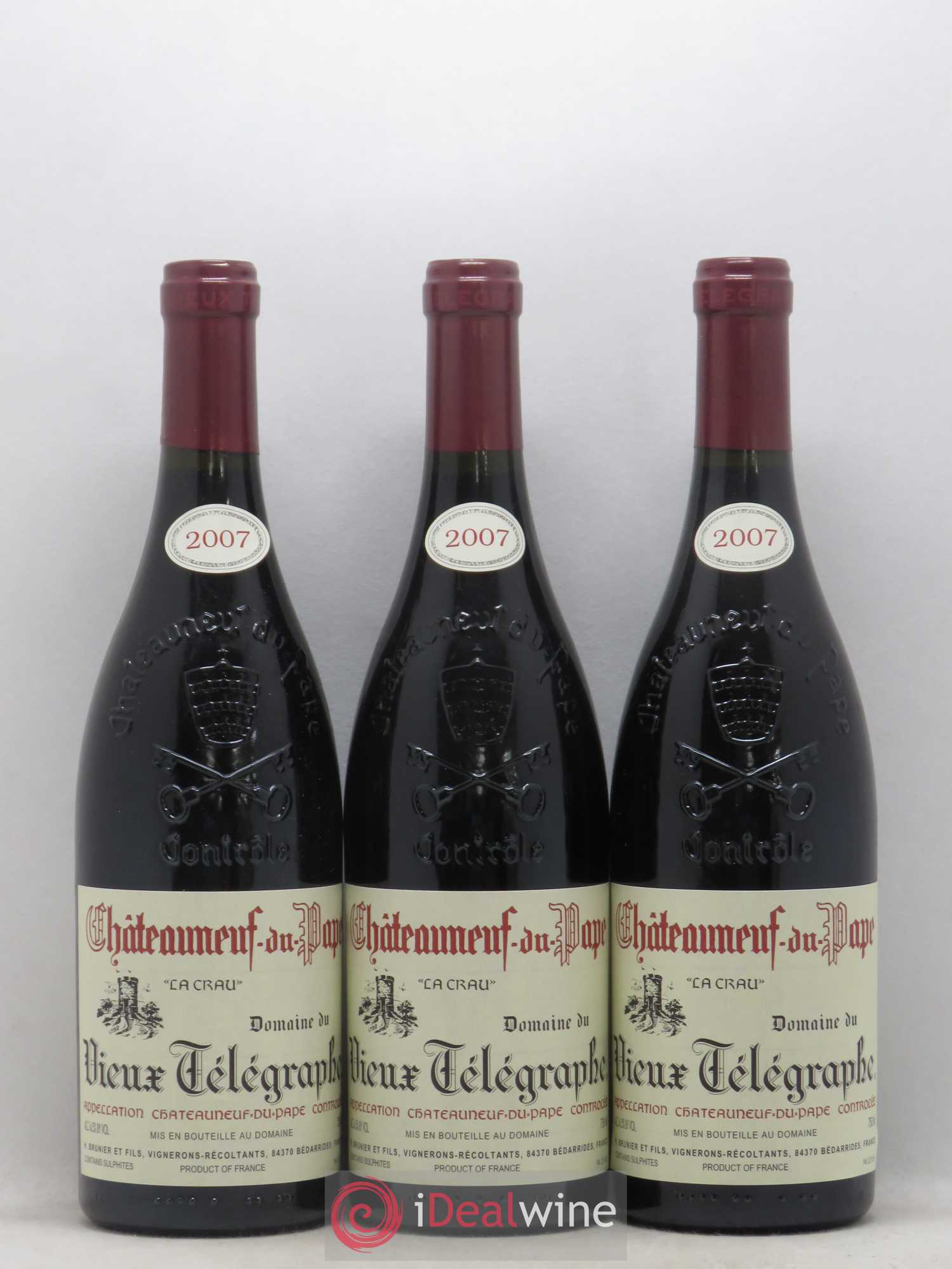 Châteauneuf-du-Pape Vieux Télégraphe (Domaine du) Vignobles Brunier 2007 - Lot de 6 bouteilles - 1