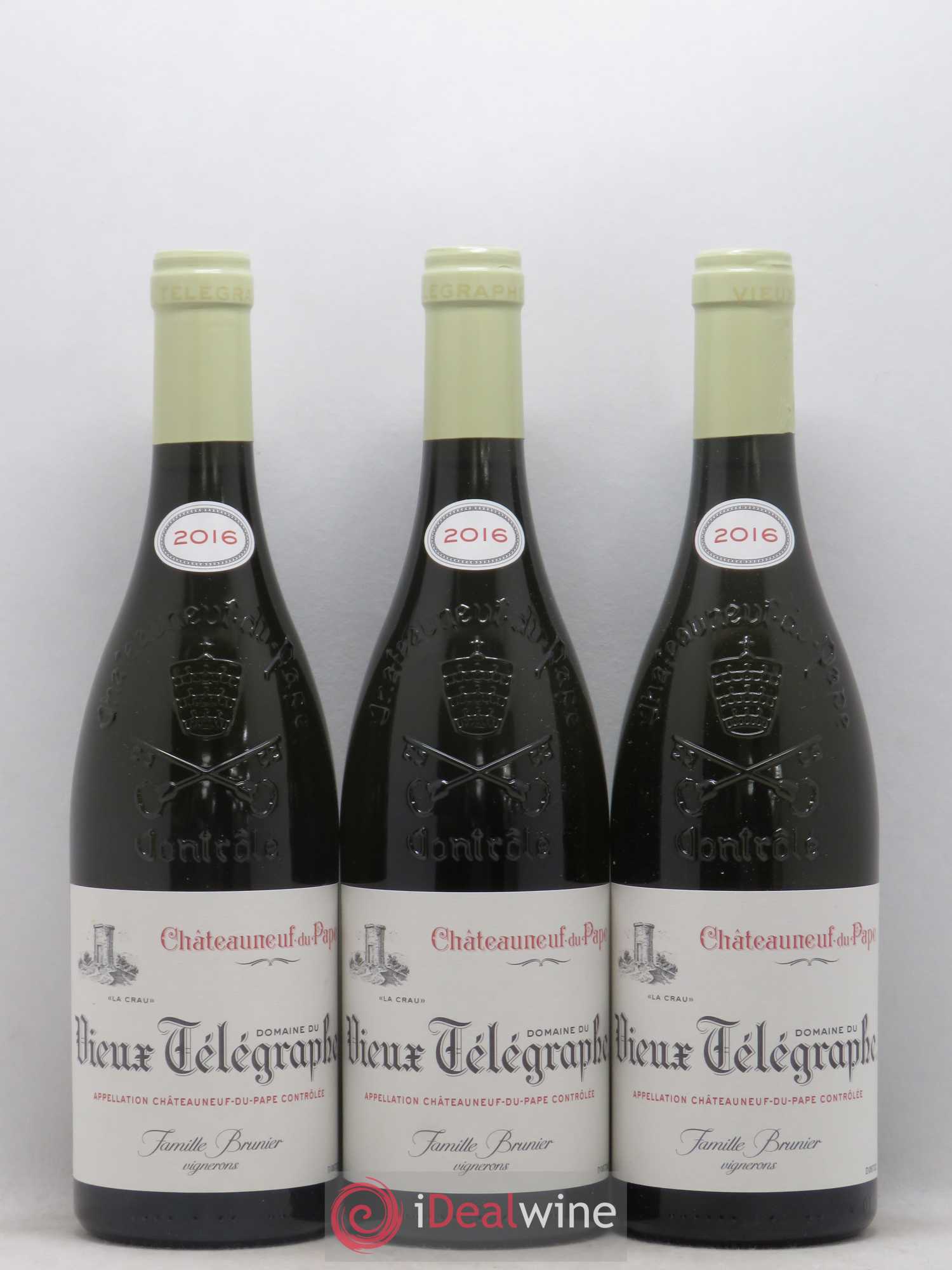 Châteauneuf-du-Pape Vieux Télégraphe (Domaine du) Vignobles Brunier 2016 - Lot de 6 bouteilles - 1