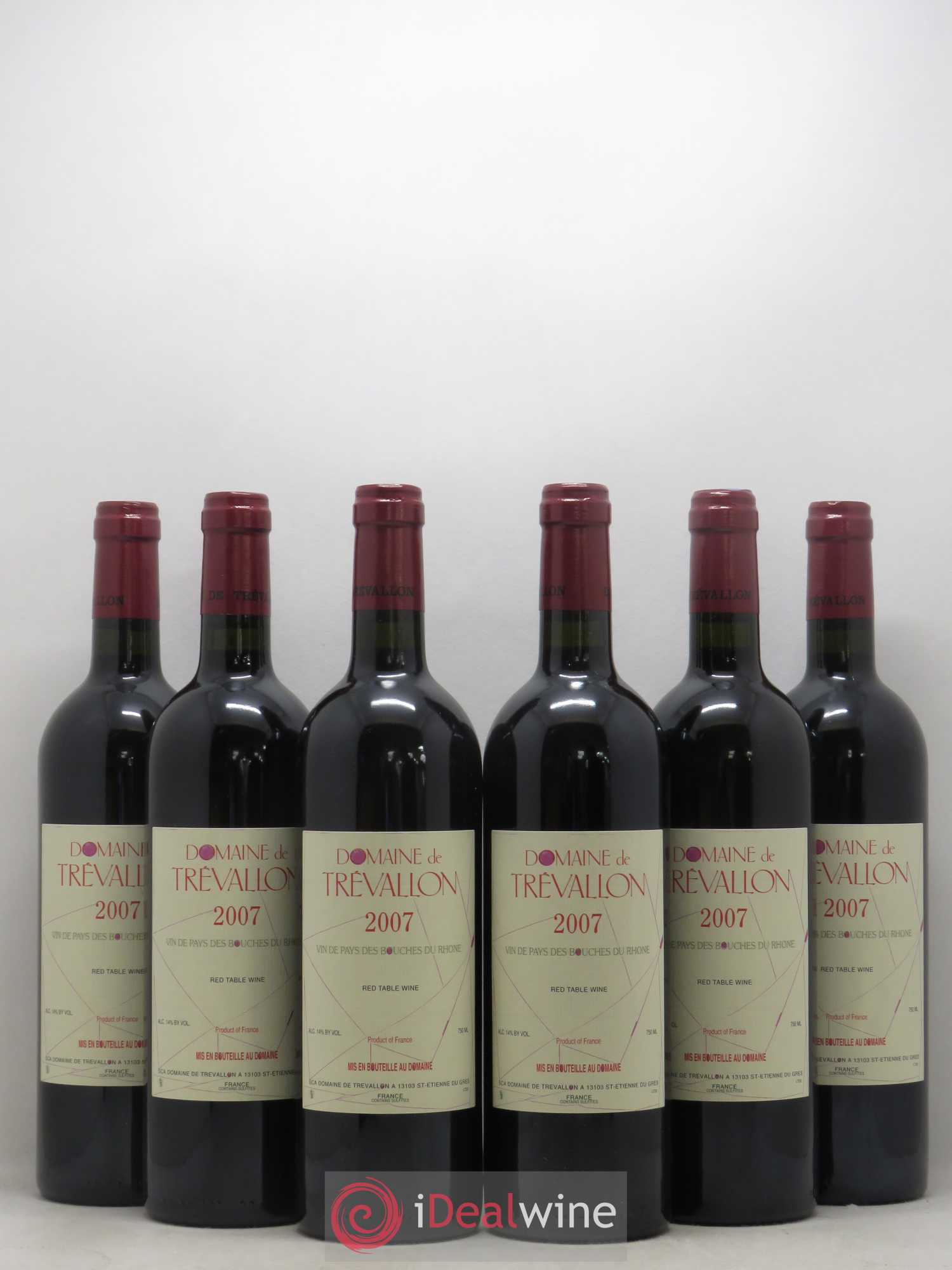 VDP Bouches du Rhône Trévallon (Domaine de) Eloi Dürrbach 2007 - Lot de 6 bouteilles - 0