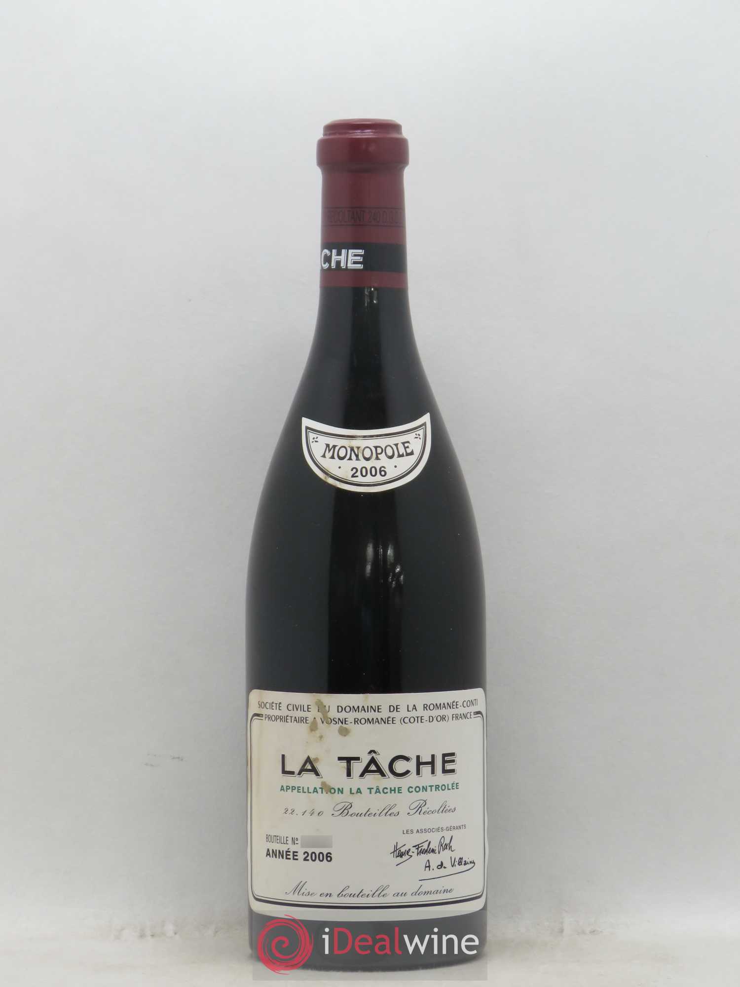 La Tâche Grand Cru Domaine de la Romanée-Conti 2006 - Lot de 1 bouteille - 0