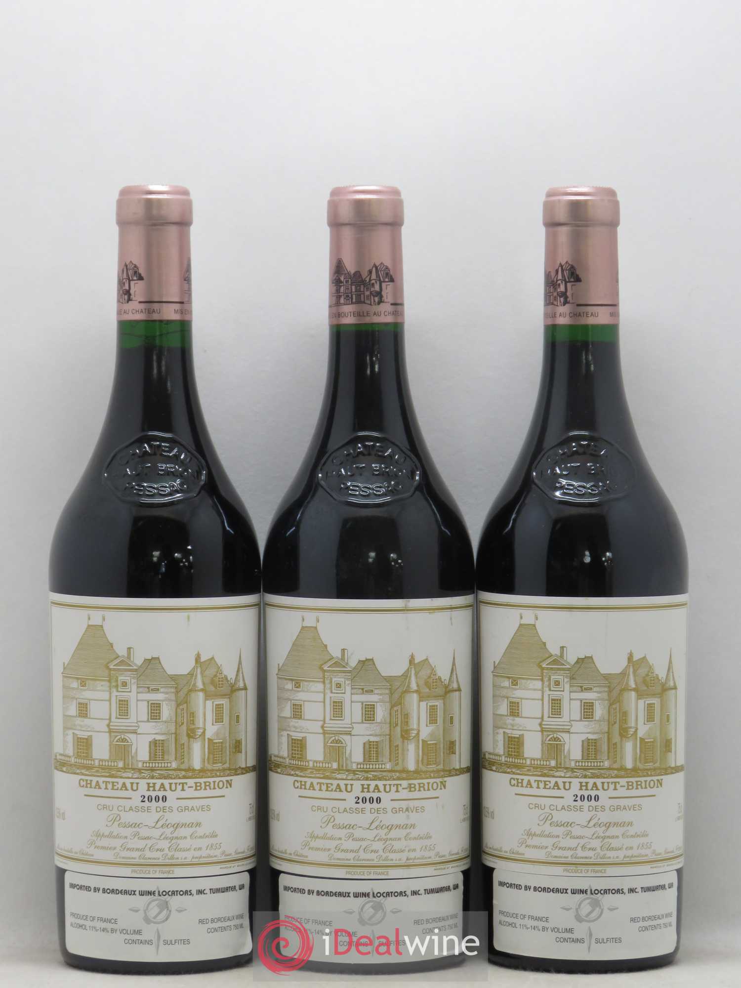 Château Haut Brion 1er Grand Cru Classé 2000 - Lot de 3 bouteilles - 0