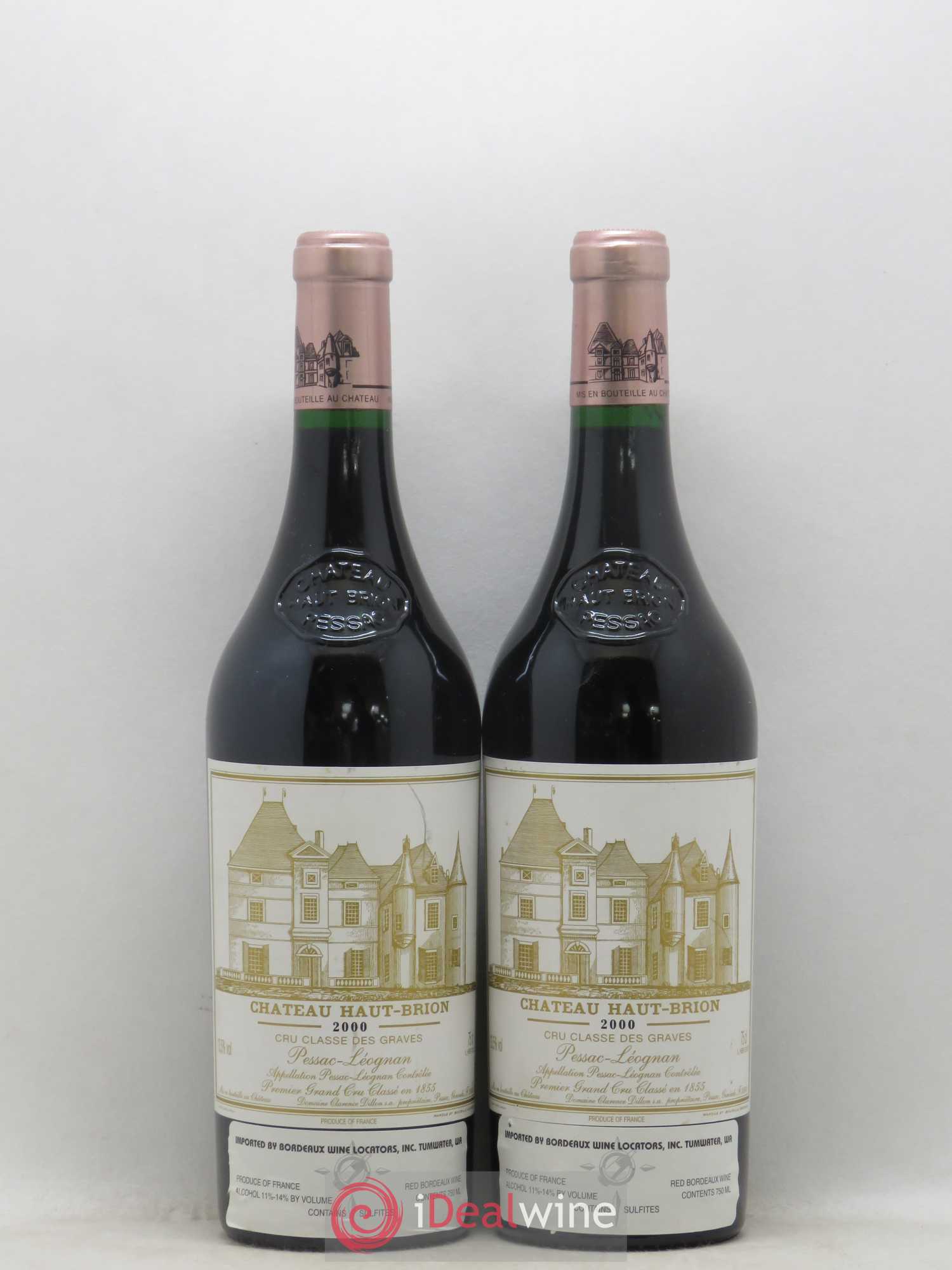 Château Haut Brion 1er Grand Cru Classé 2000 - Lot de 2 bouteilles - 0