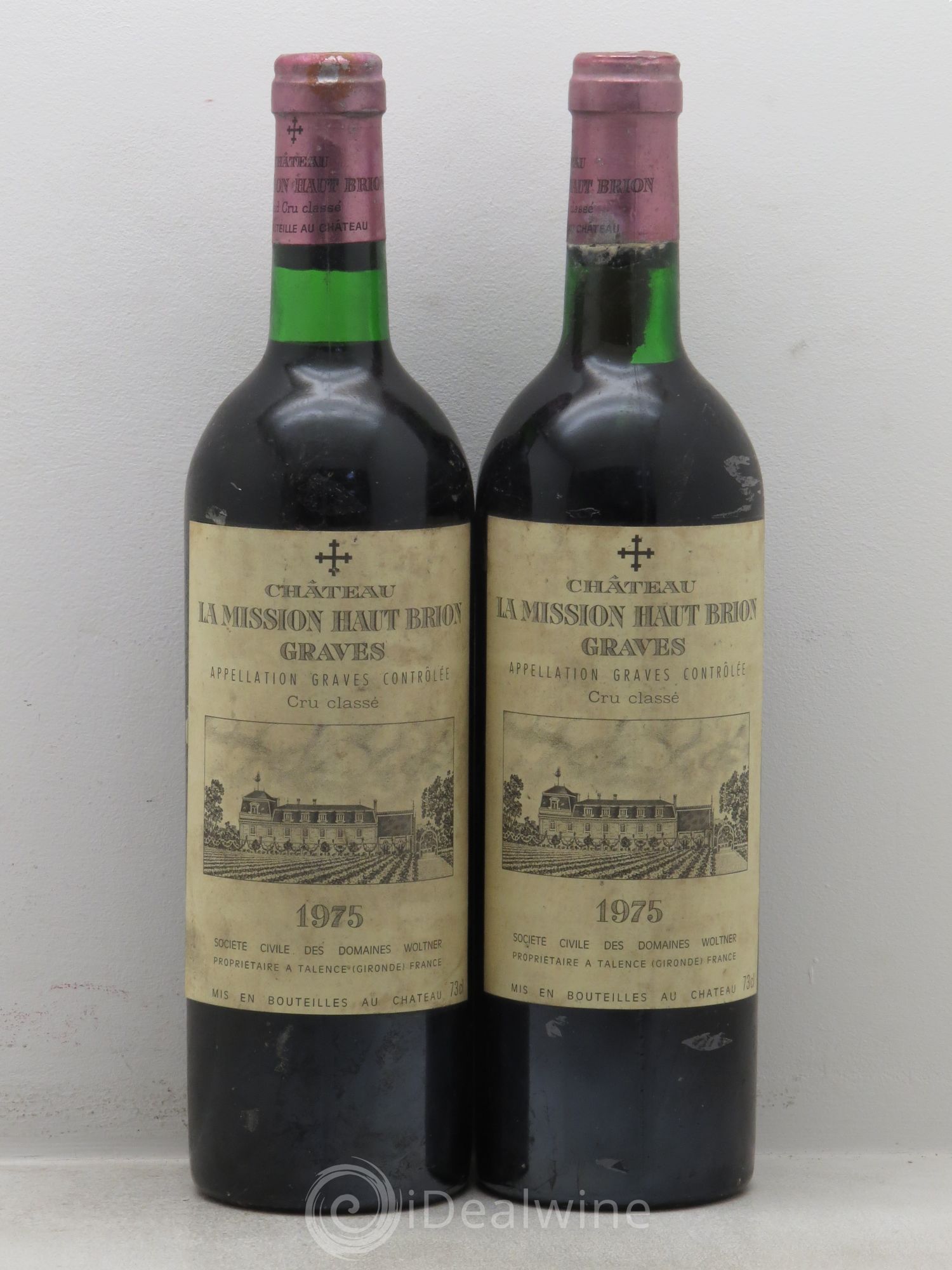 Château la Mission Haut-Brion Cru Classé de Graves 1975 - Lot de 2 bouteilles - 0