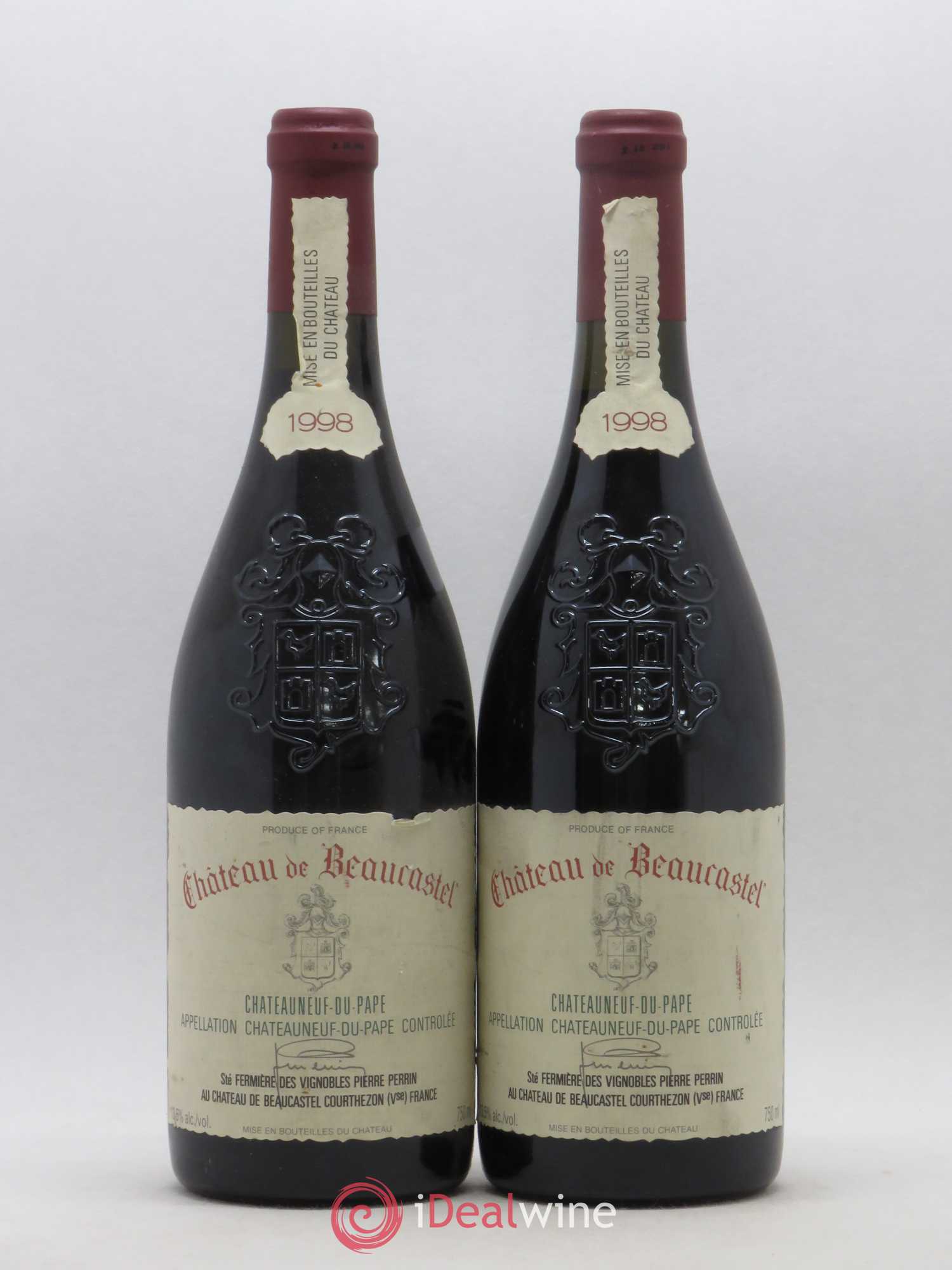 Châteauneuf-du-Pape Château de Beaucastel Famille Perrin 1998 - Lot de 2 bouteilles - 0