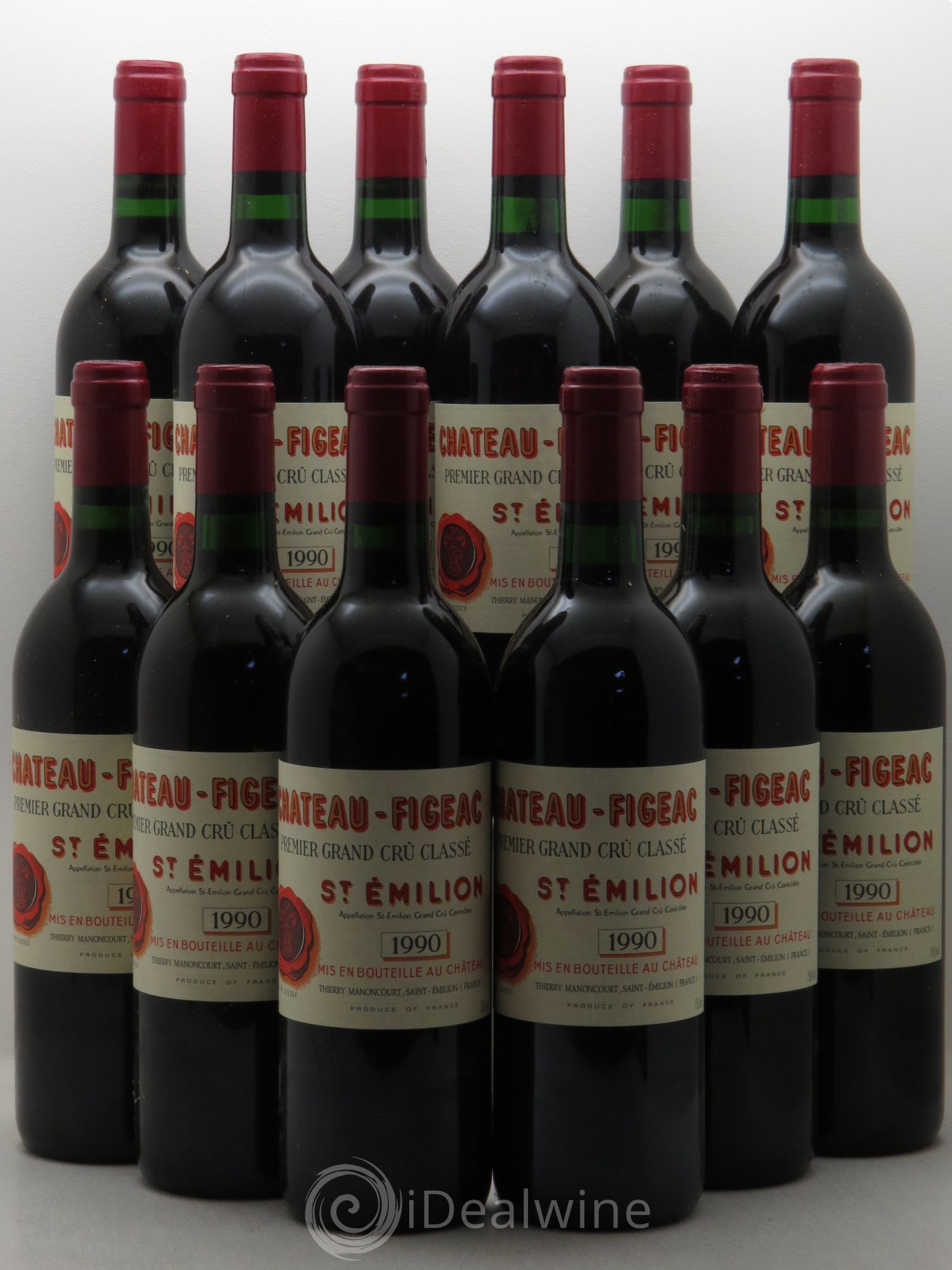 Château Figeac 1er Grand Cru Classé A 1990 - Lot de 12 bouteilles - 0