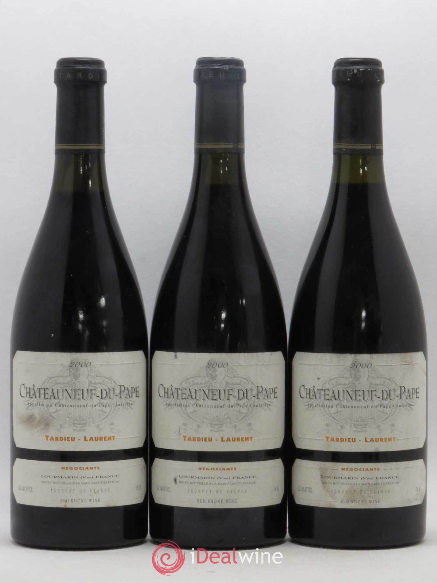 Châteauneuf-du-Pape Domaine Tardieu-Laurent Famille Tardieu 2000 - Lot de 3 bouteilles - 0