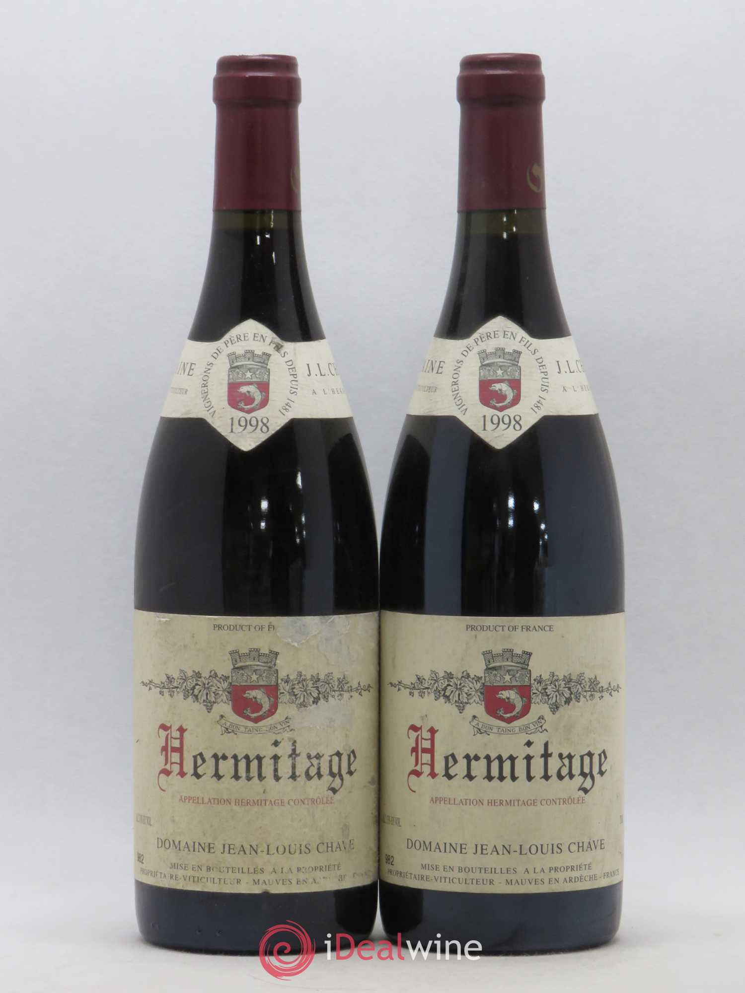 Hermitage Jean-Louis Chave 1998 - Lot de 2 bouteilles - 0