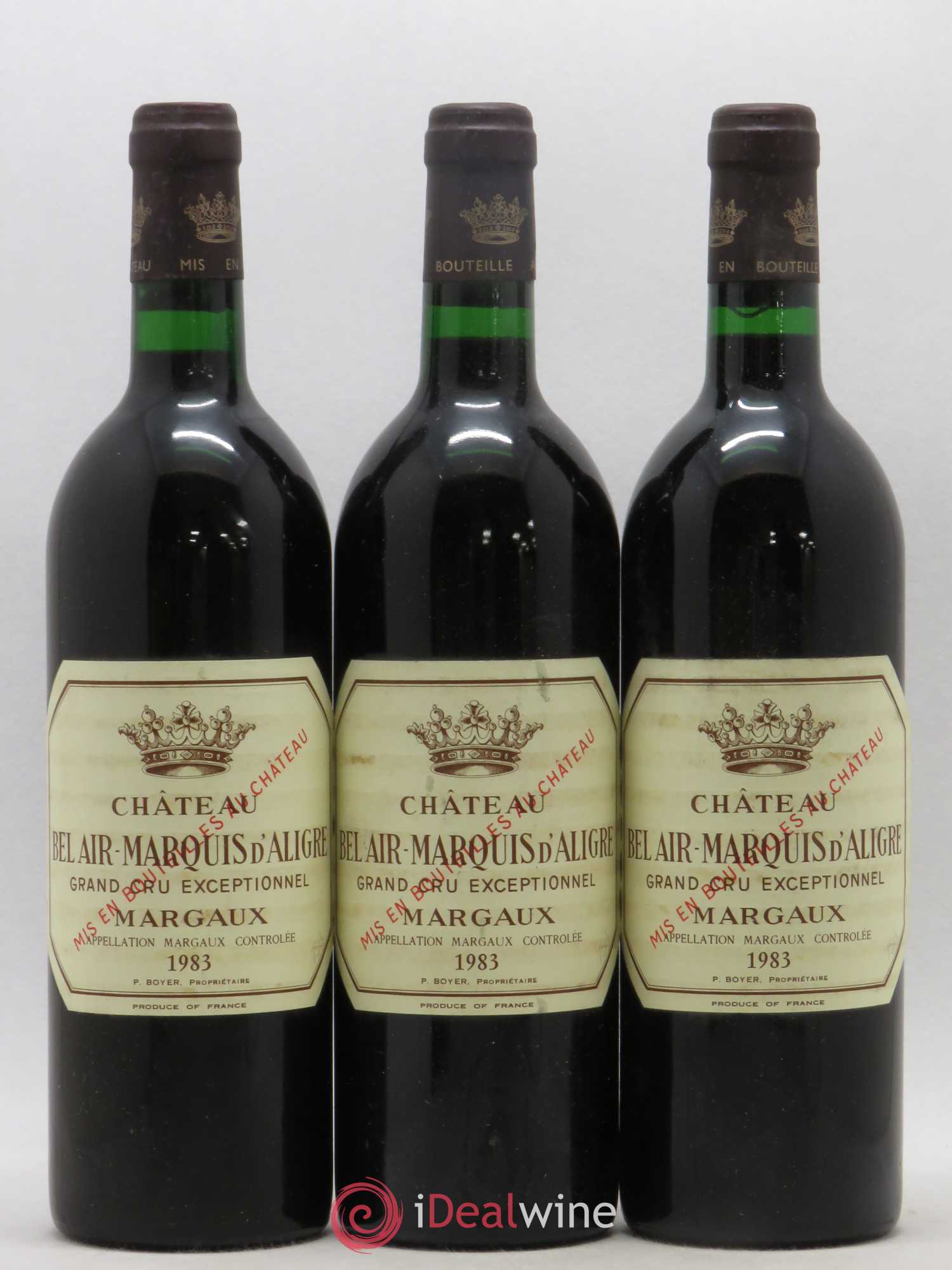 Château Bel Air Marquis d'Aligre 1983 - Lot de 3 bouteilles - 0