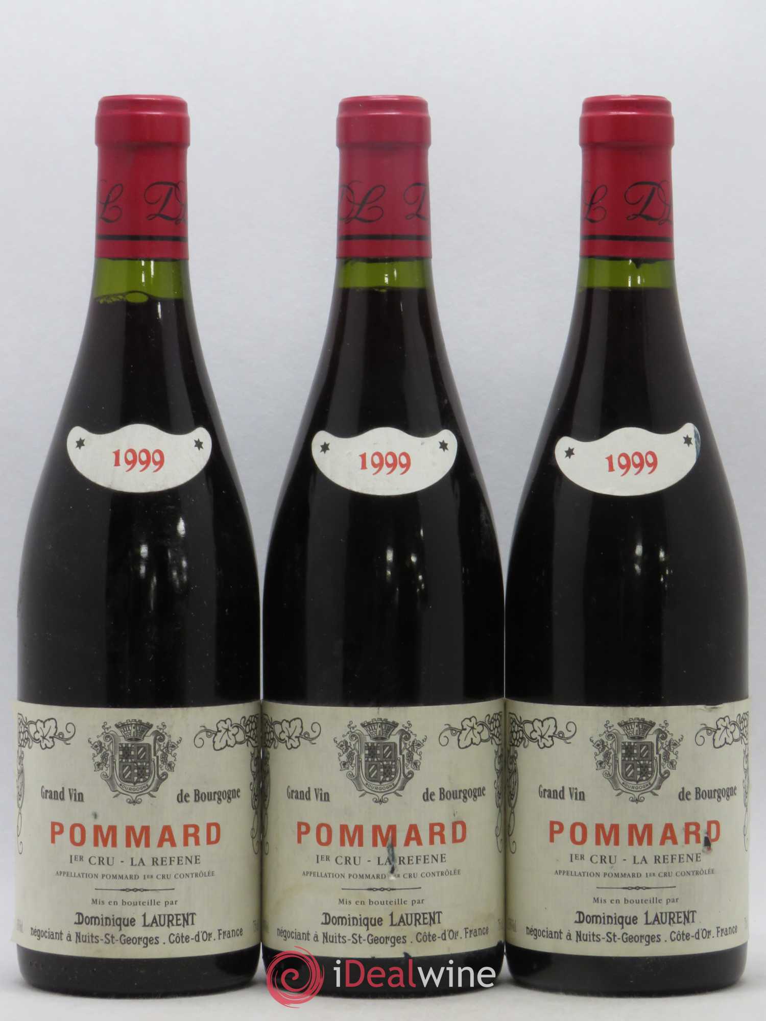 Pommard 1er Cru La Refene Dominique Laurent 1999 - Lot de 3 bouteilles - 0