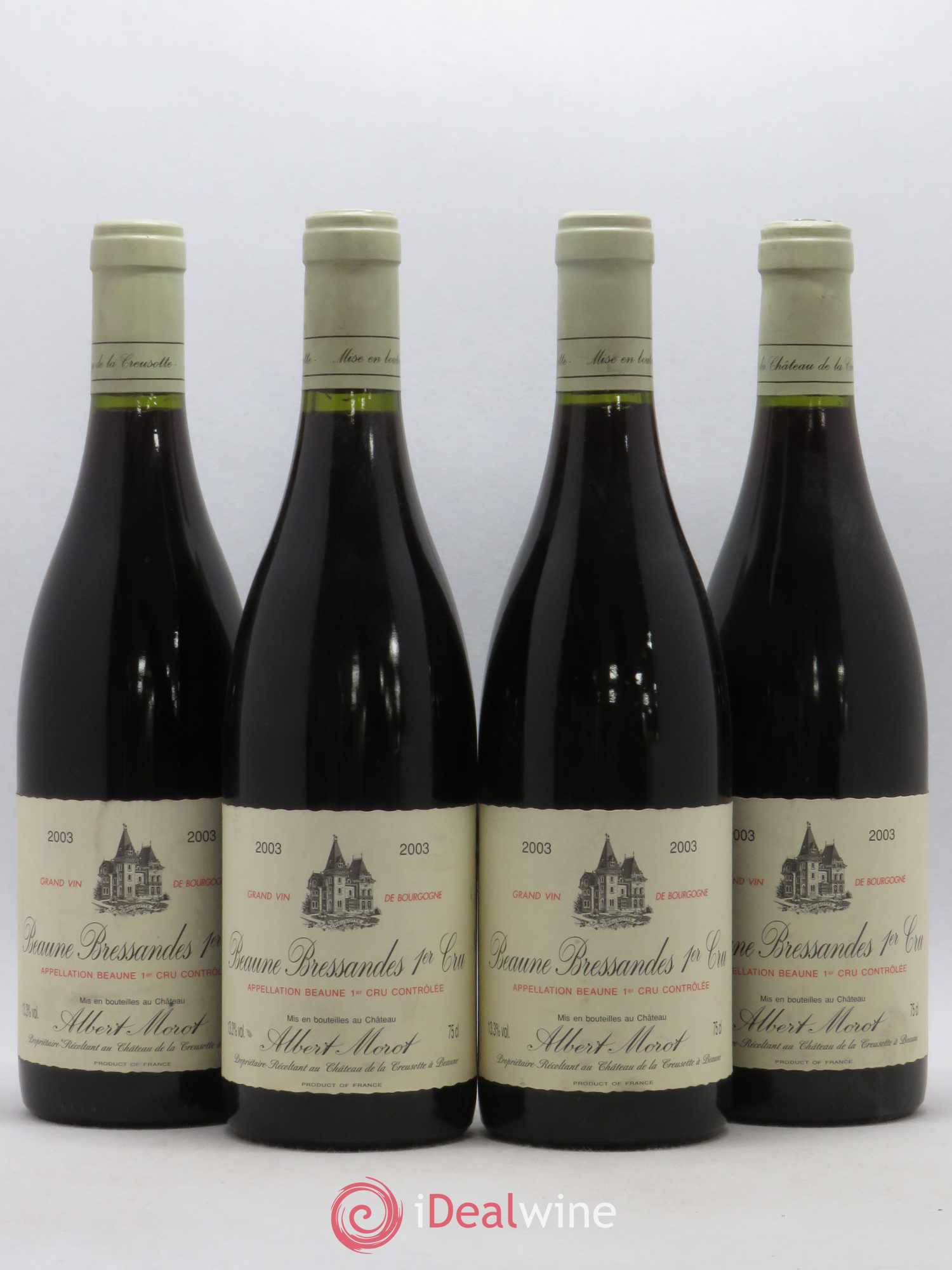 Beaune 1er Cru Bressandes Domaine Albert Morot 2003 - Lot de 4 bouteilles - 0