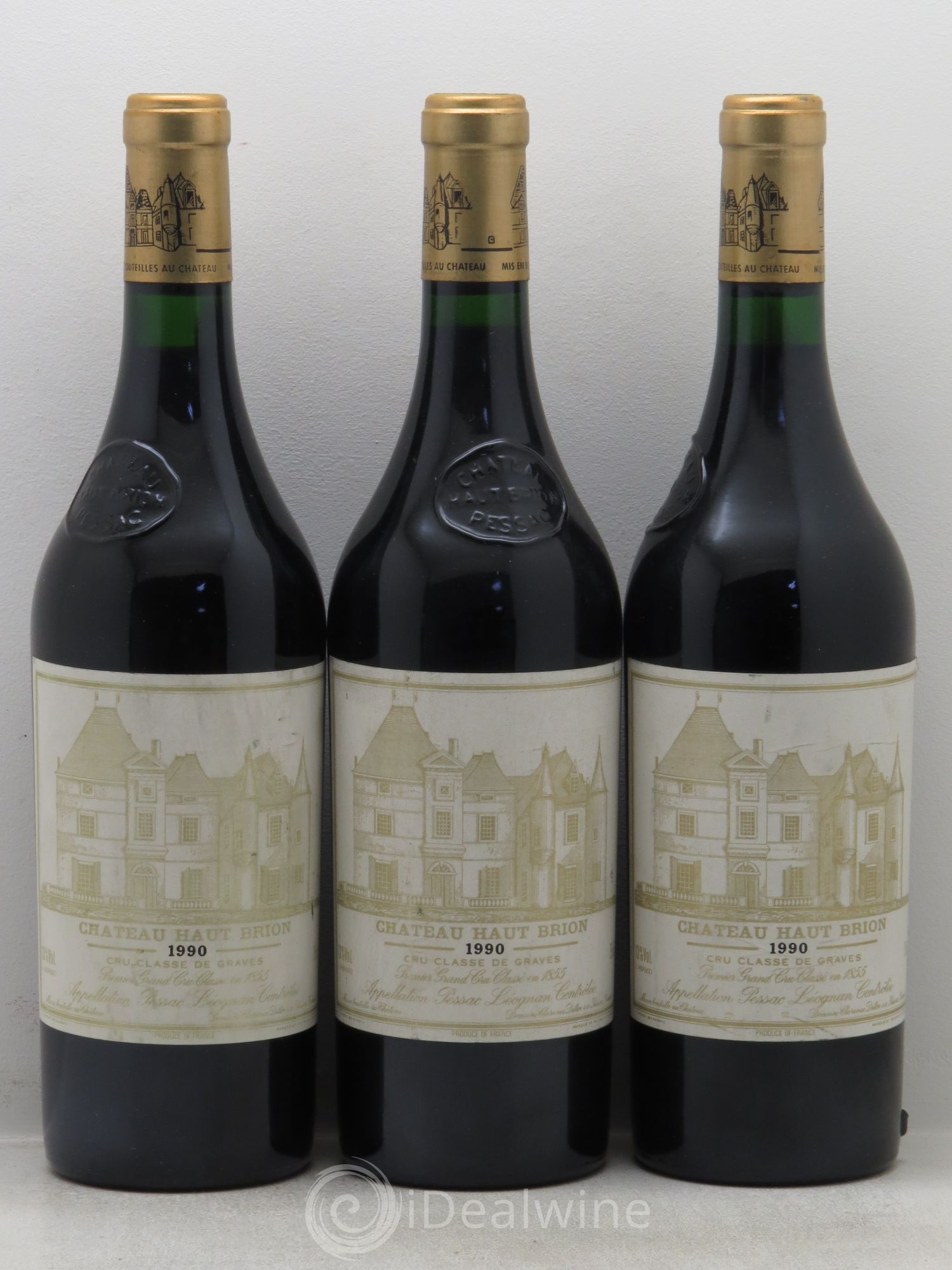 Château Haut Brion 1er Grand Cru Classé 1990 - Lot de 3 bouteilles - 0