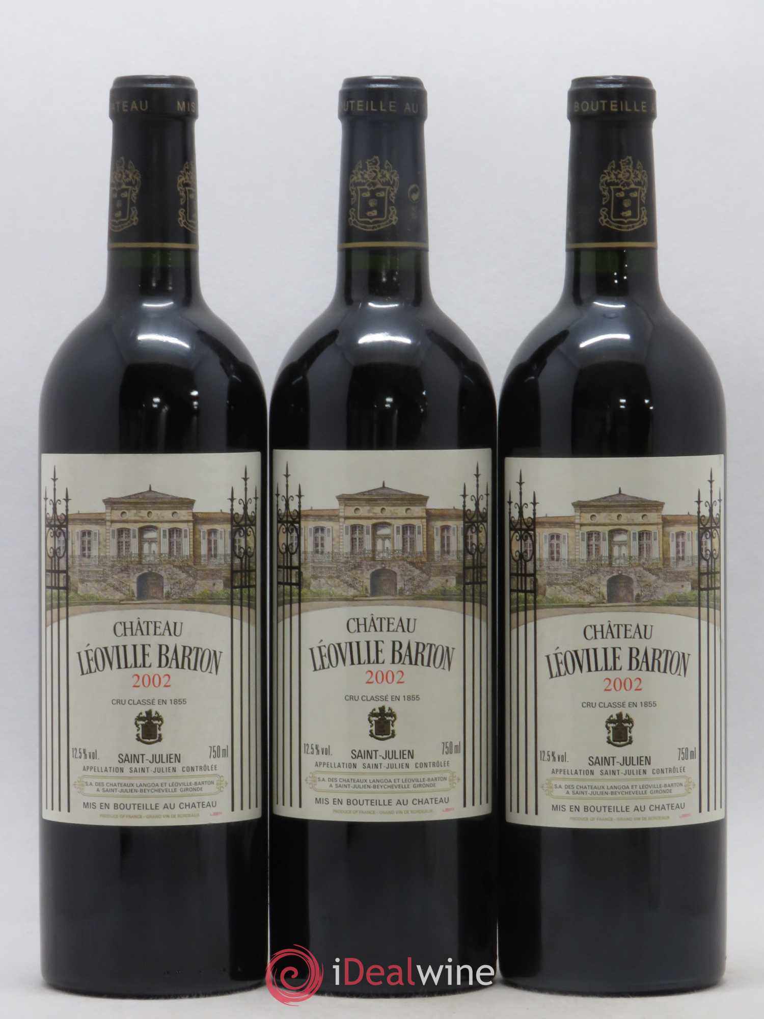Château Léoville Barton 2ème Grand Cru Classé 2002 - Lot de 3 bouteilles - 0