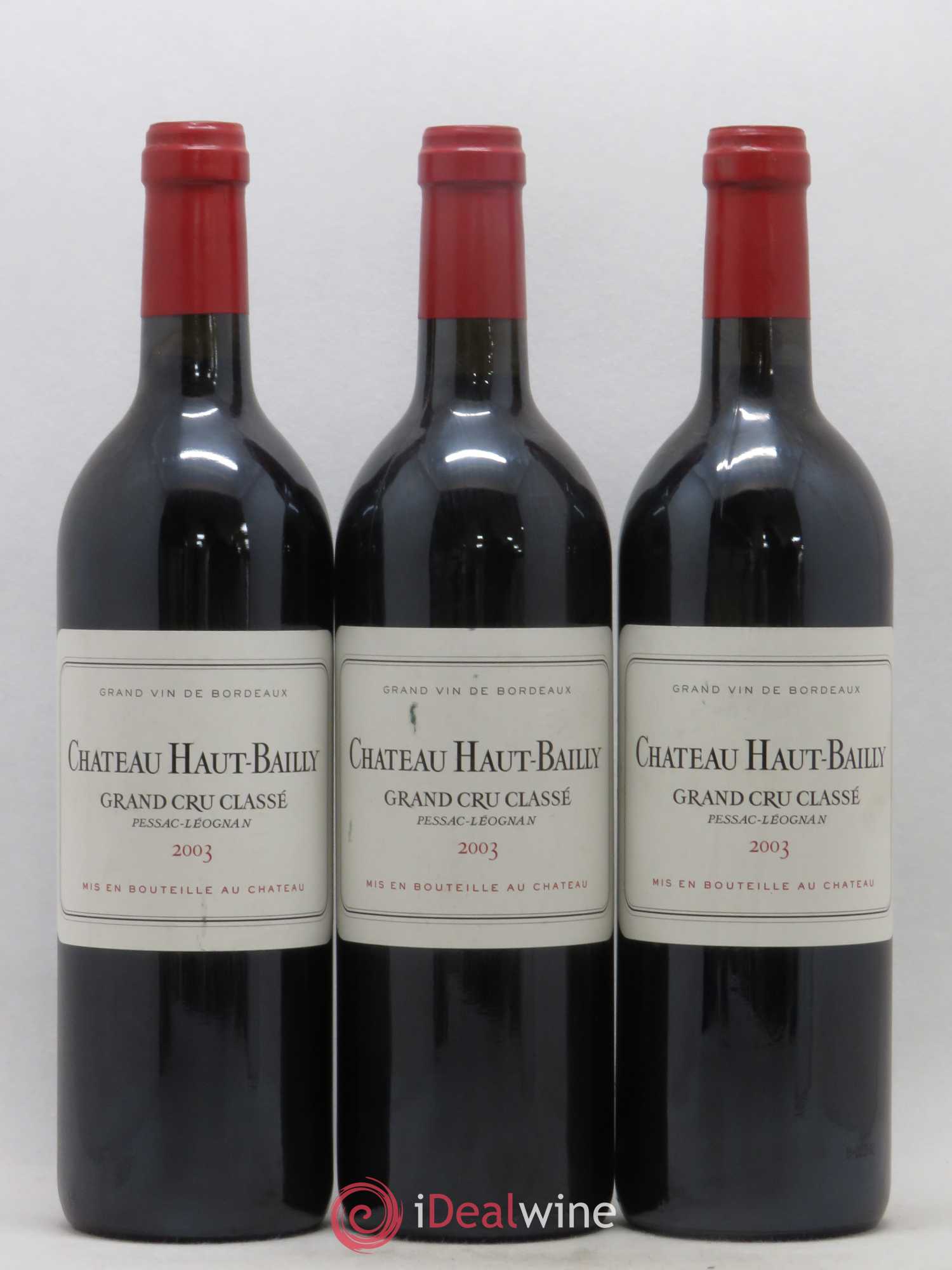 Château Haut-Bailly Cru Classé de Graves 2003 - Lot de 3 bouteilles - 0