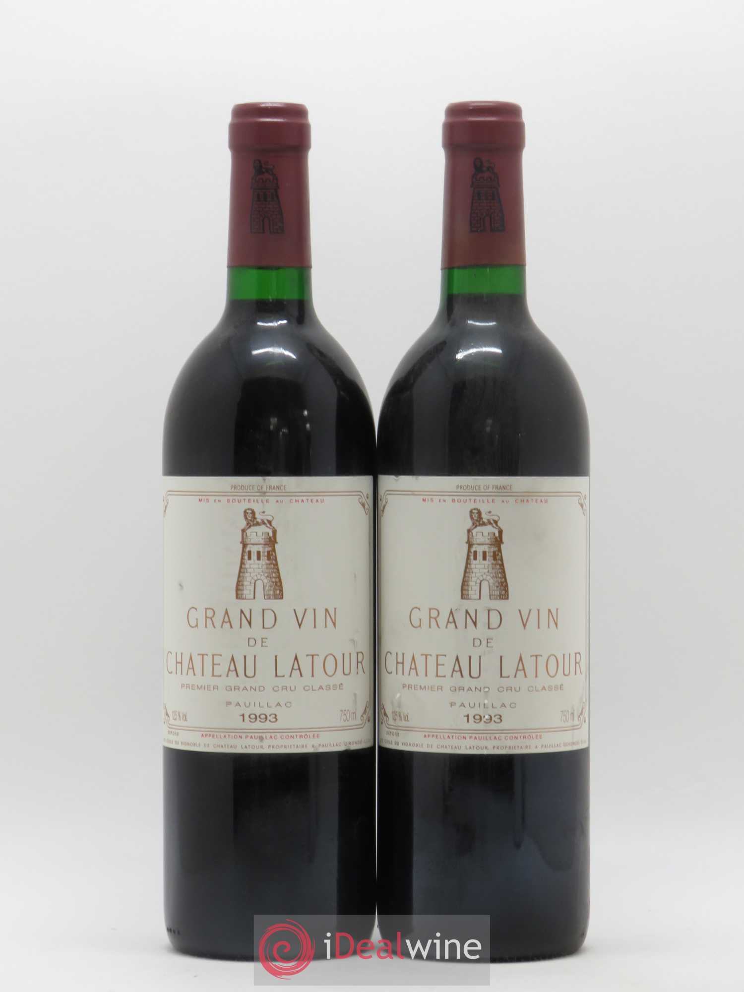 Château Latour 1er Grand Cru Classé 1993 - Lot de 2 bouteilles - 0