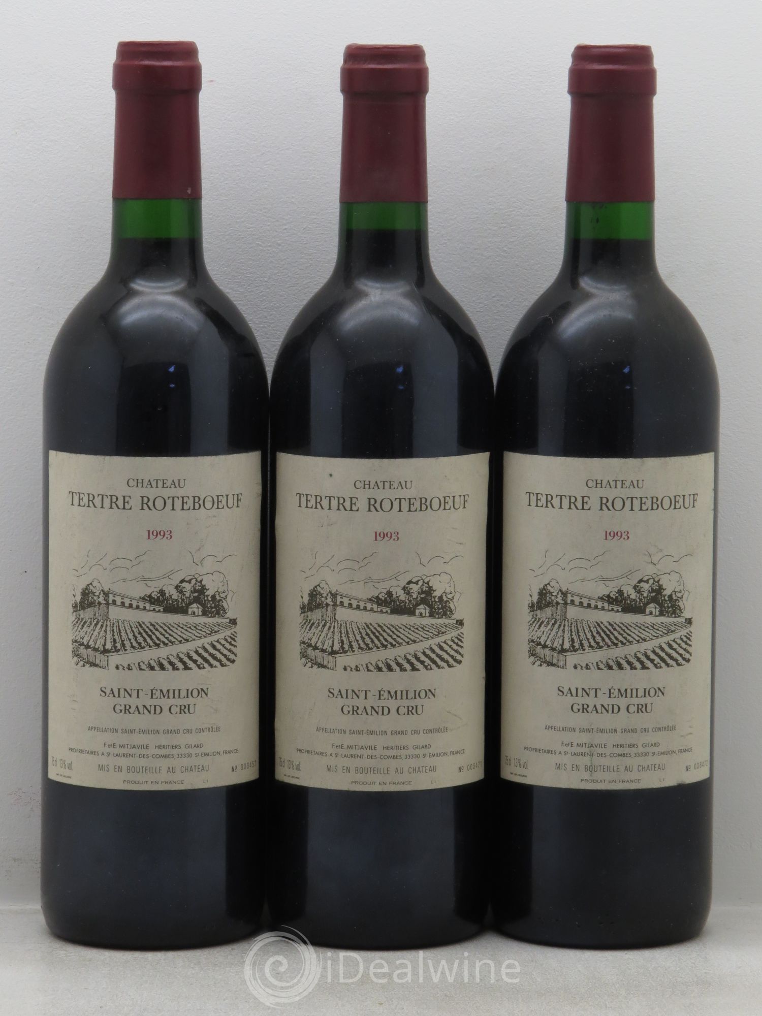 Château Tertre Roteboeuf 1993 - Lot de 3 bouteilles - 0