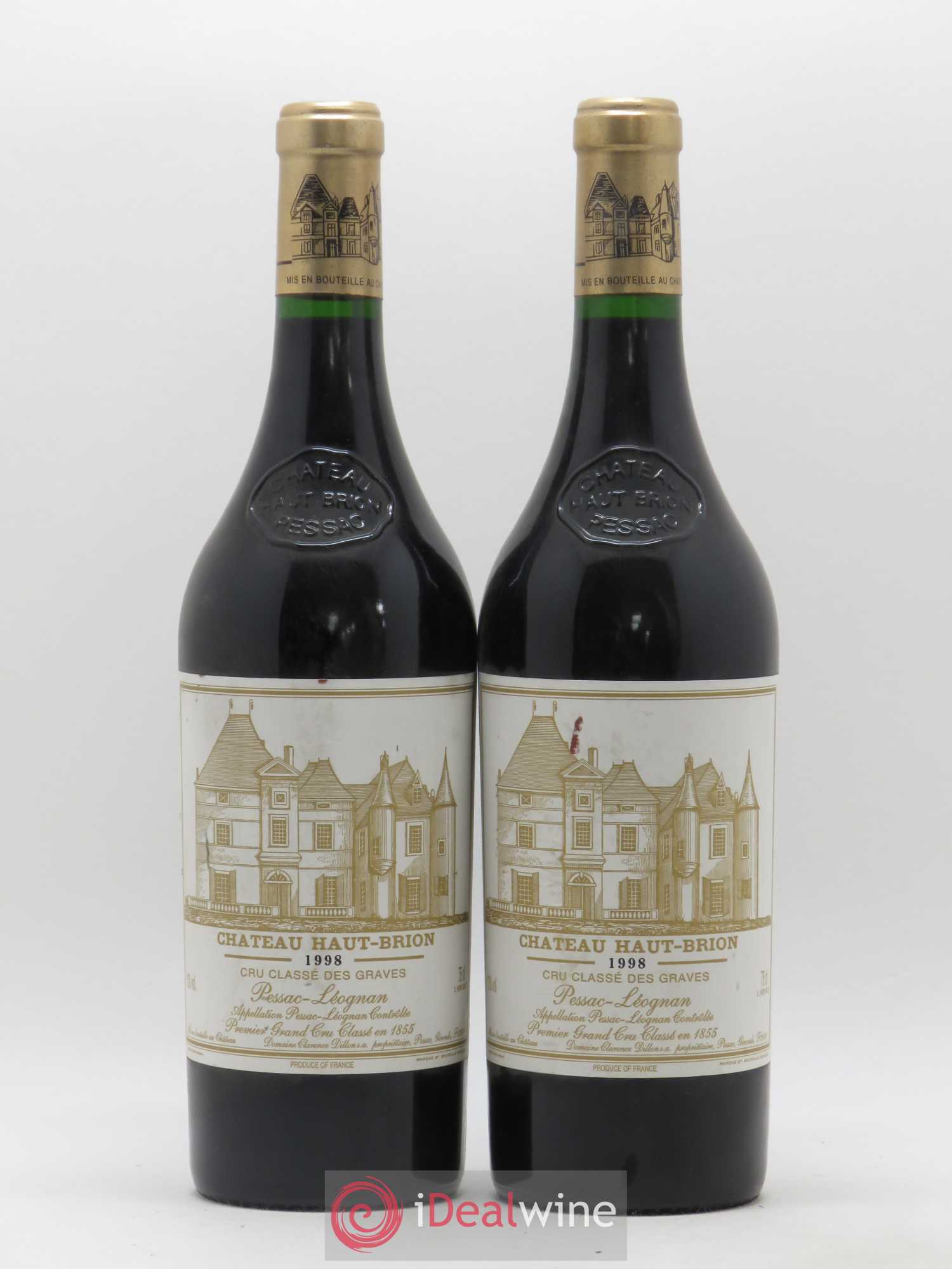 Château Haut Brion 1er Grand Cru Classé 1998 - Lot de 2 bouteilles - 0
