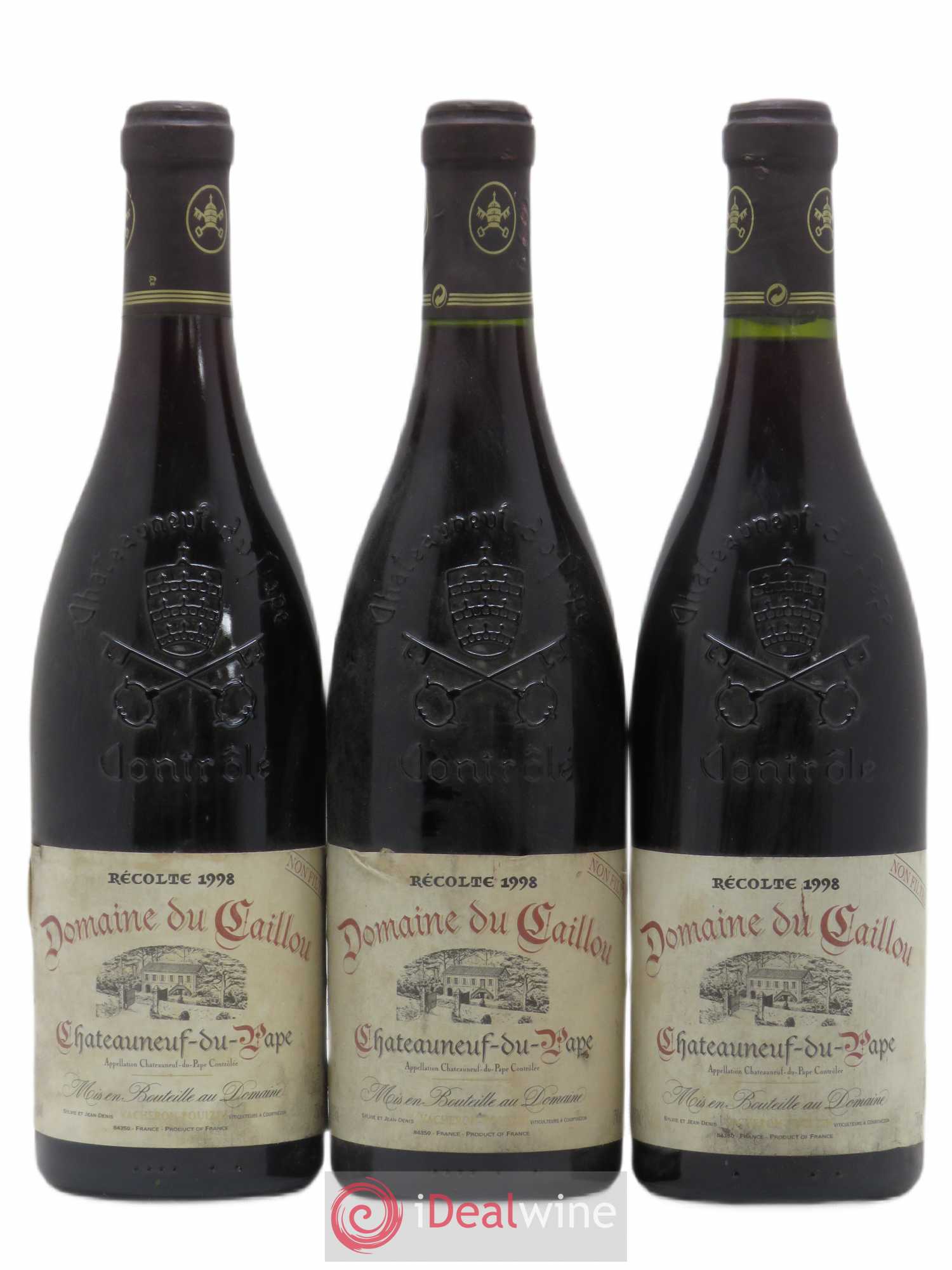 Châteauneuf-du-Pape Domaine Le Clos Du Caillou 1998 - Lot de 3 bouteilles - 0