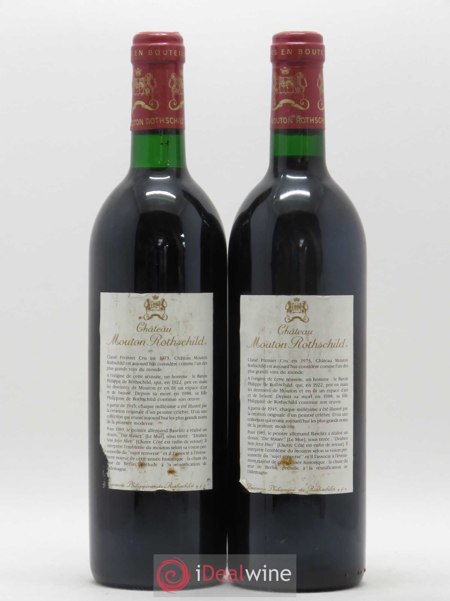 Château Mouton Rothschild 1er Grand Cru Classé 1989 - Posten von 2 Flaschen - 1
